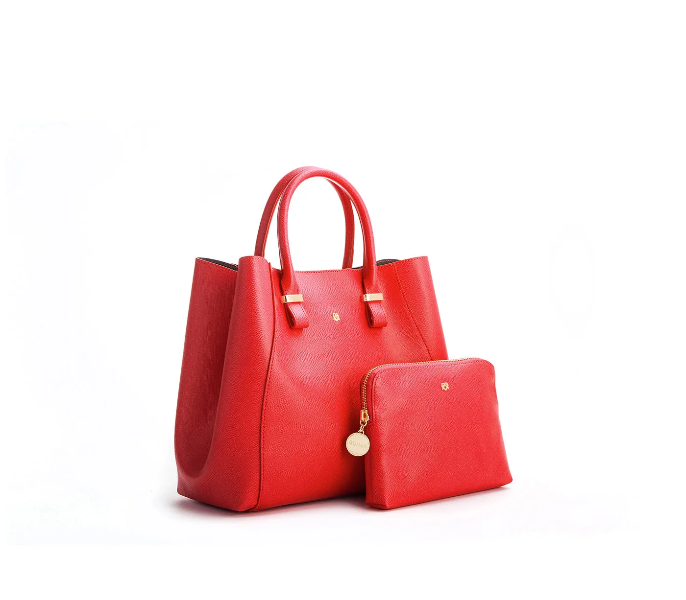 Gunas New York Jane Red Vegan Leather Satchel