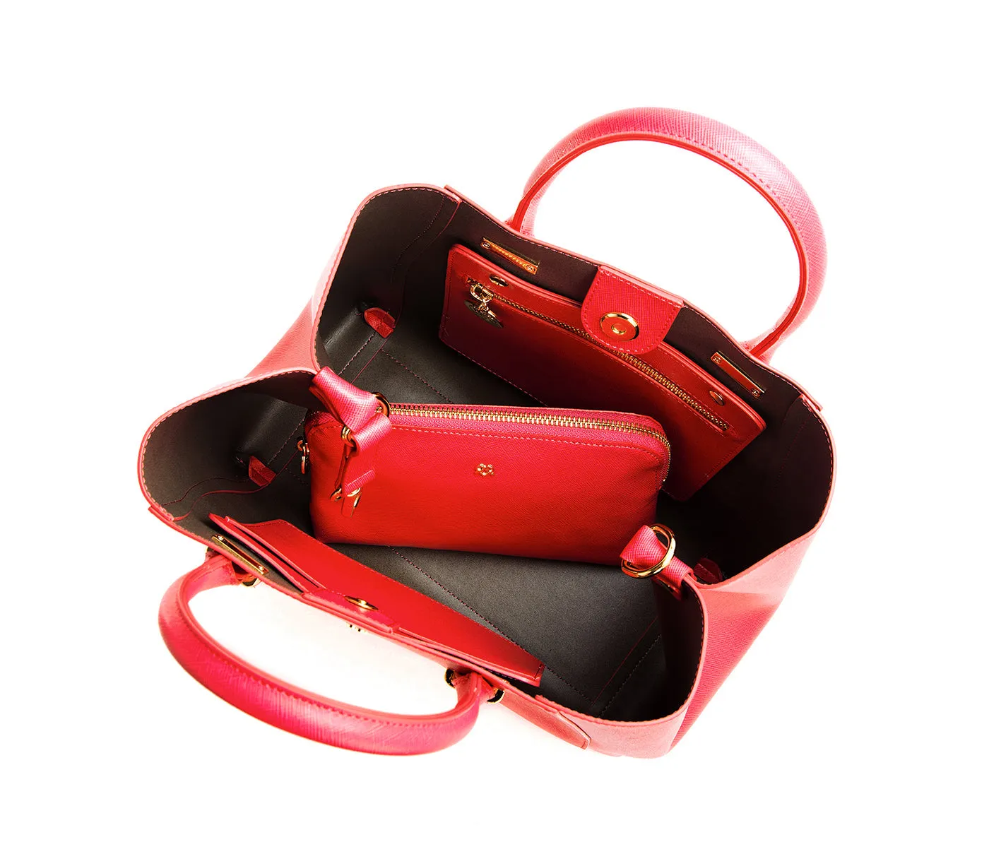 Gunas New York Jane Red Vegan Leather Satchel