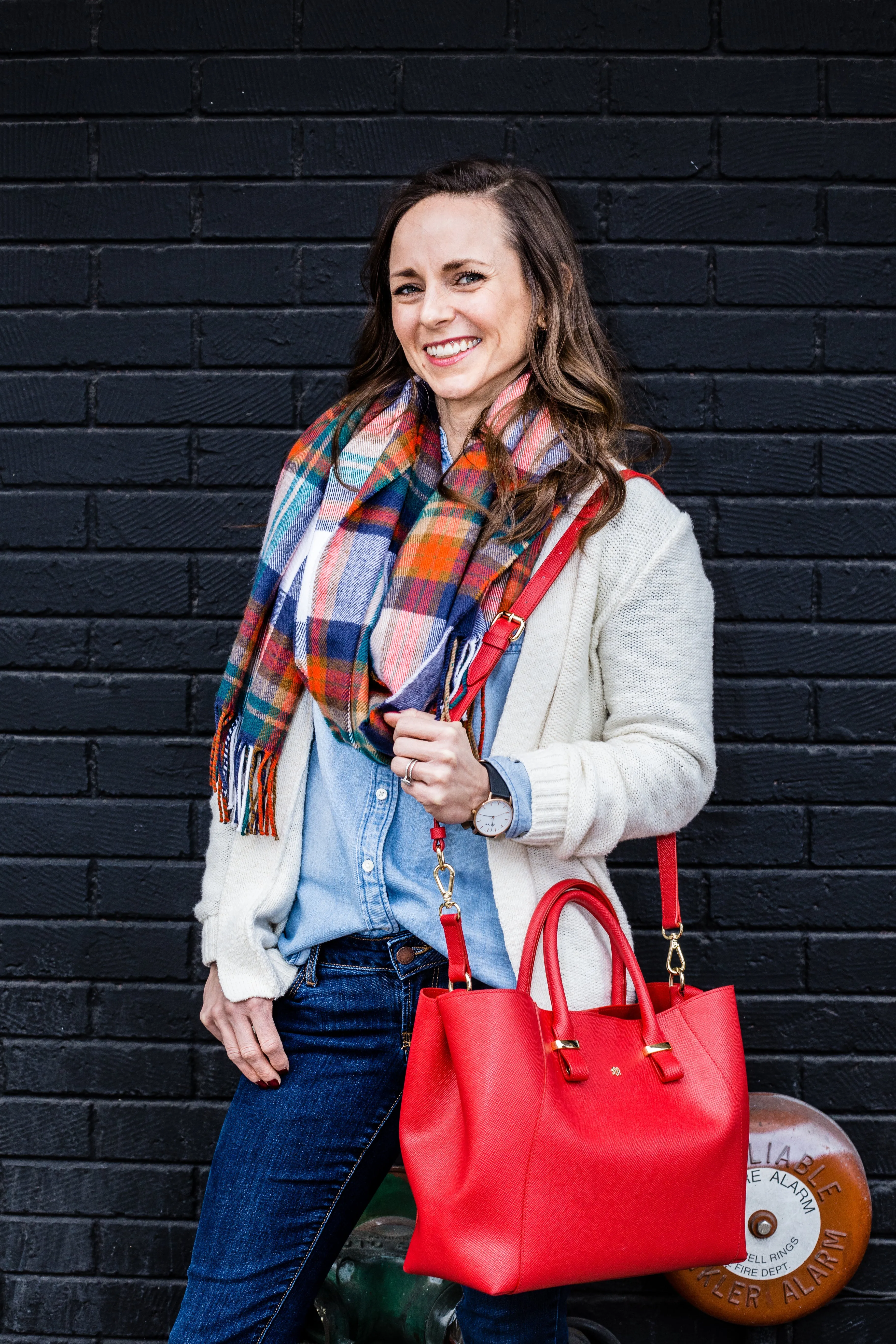 Gunas New York Jane Red Vegan Leather Satchel