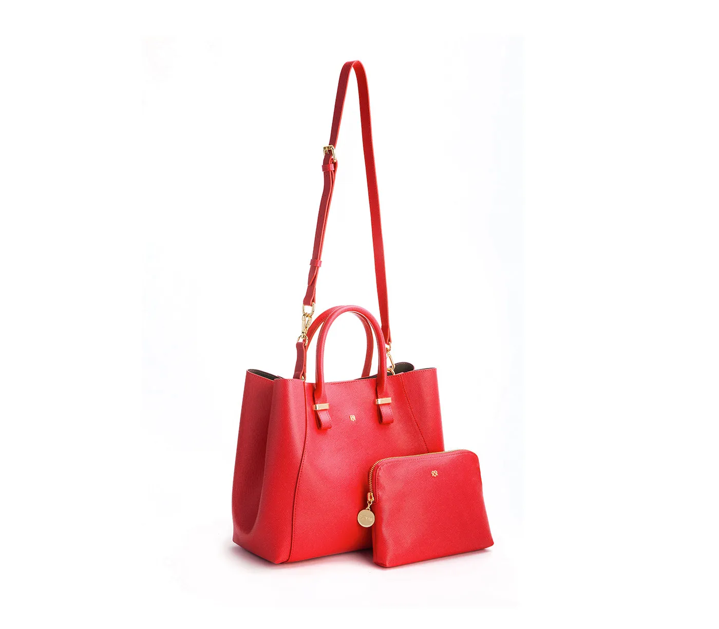 Gunas New York Jane Red Vegan Leather Satchel