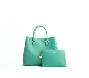 Gunas New York Tiffany Blue Vegan Leather Satchel Bag