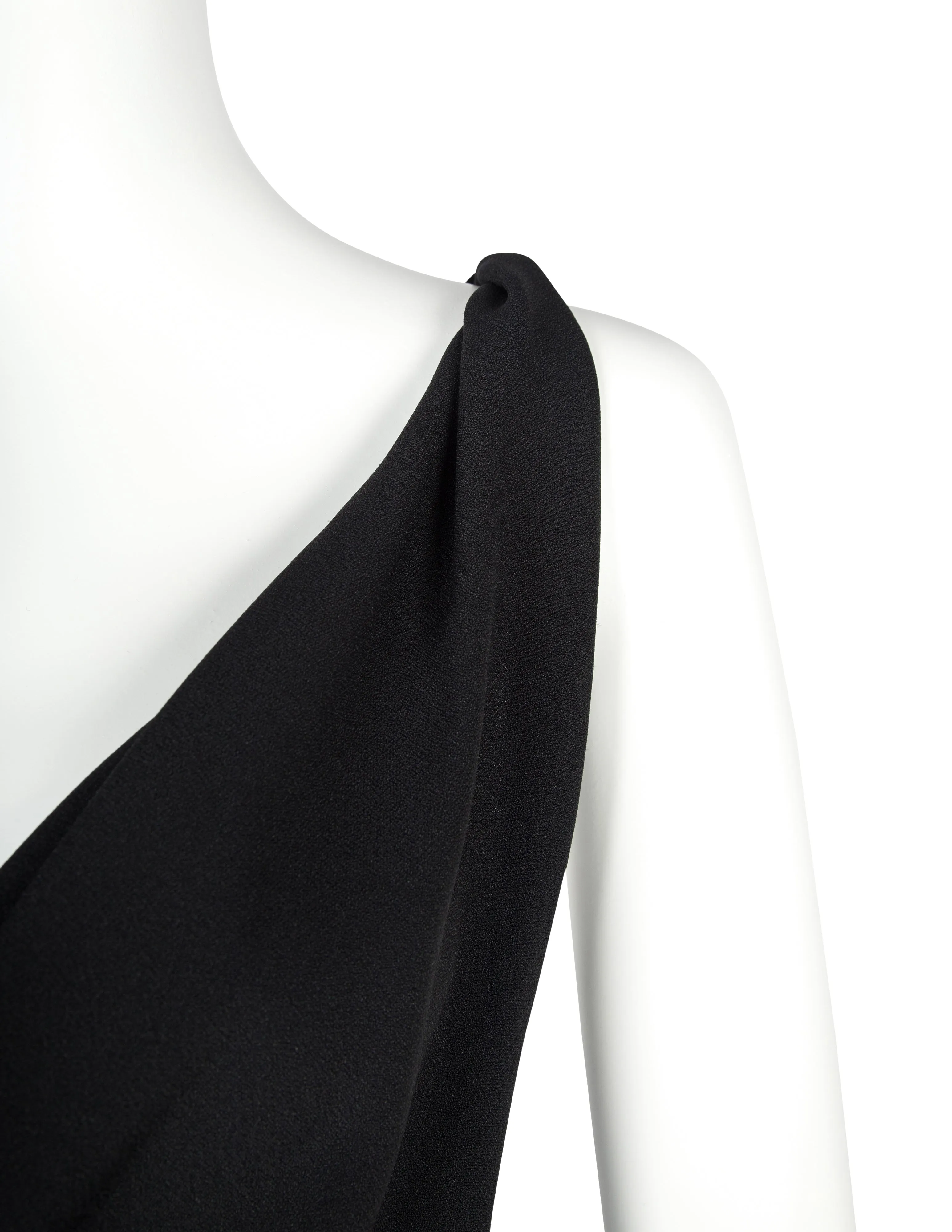 John Galliano Vintage SS 1999 Black Draping Twisted Strap Bias Crepe Dress