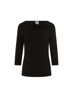 Long Sleeve Asymmetric Twist Neck Top- Sale