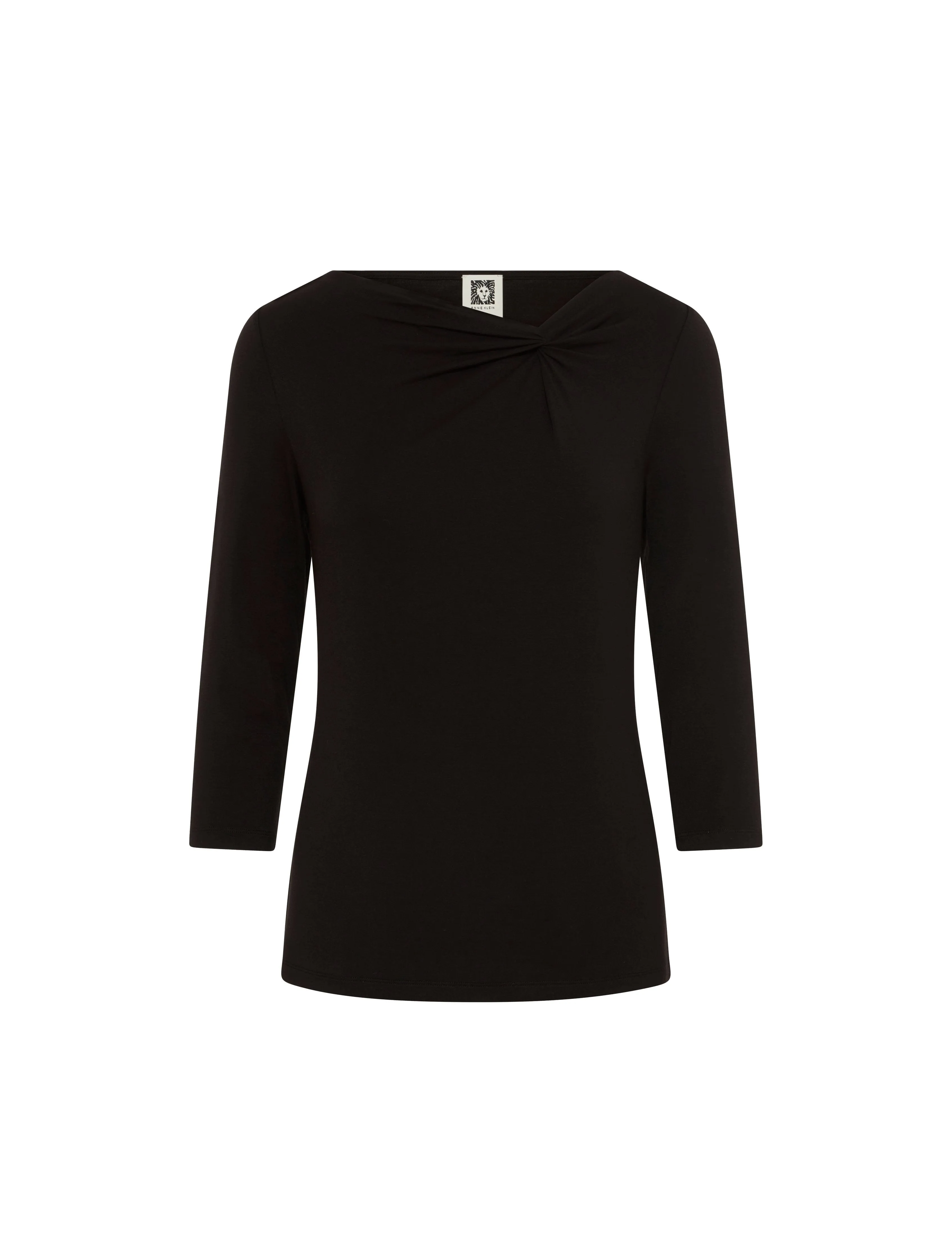 Long Sleeve Asymmetric Twist Neck Top- Sale