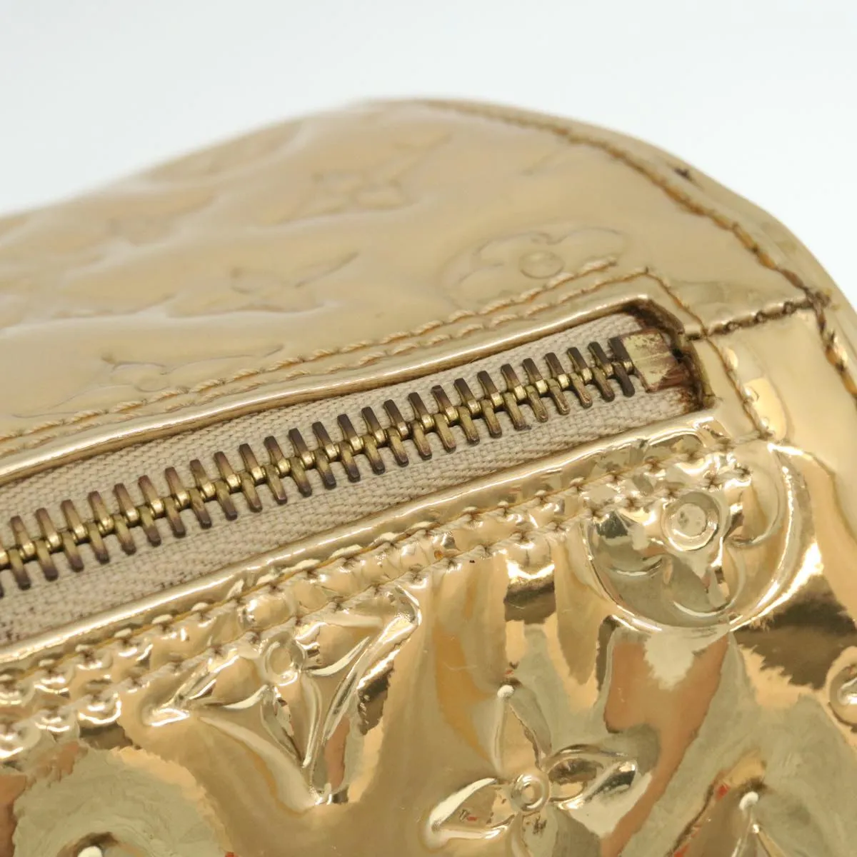 LOUIS VUITTON Monogram Miroir Speedy 35 Hand Bag Gold M95785