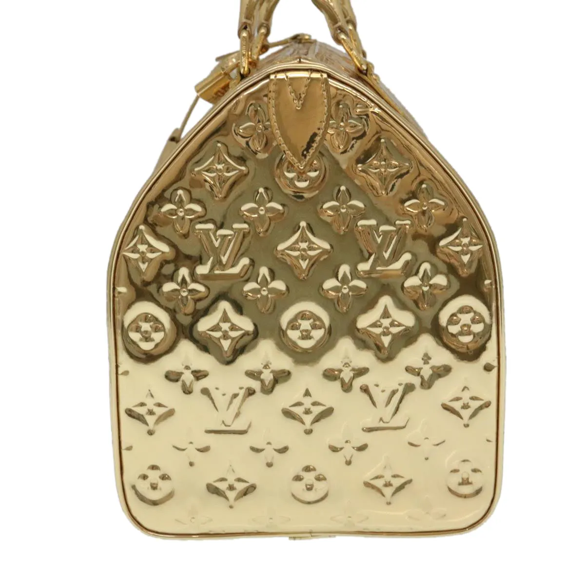 LOUIS VUITTON Monogram Miroir Speedy 35 Hand Bag Gold M95785