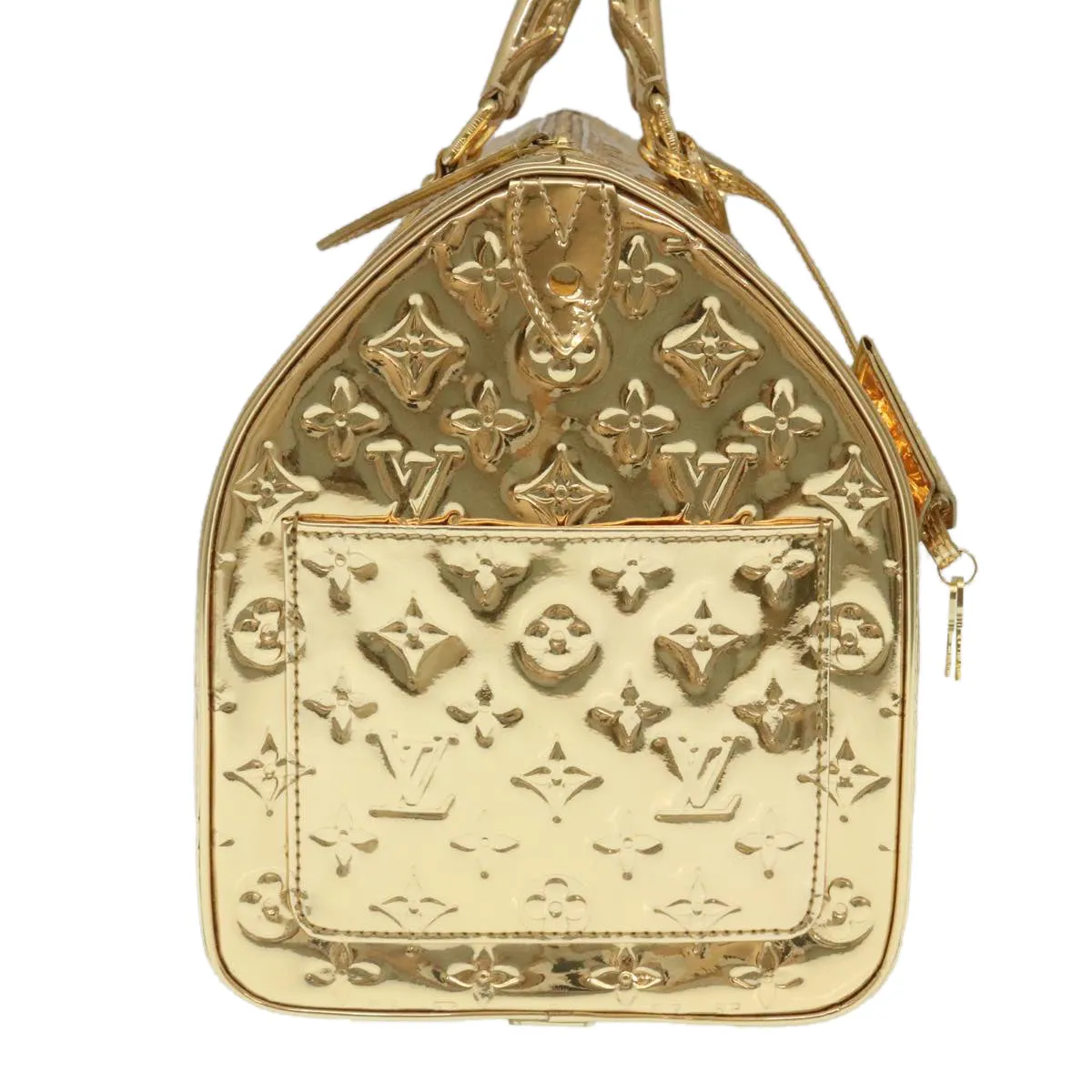 LOUIS VUITTON Monogram Miroir Speedy 35 Hand Bag Gold M95785