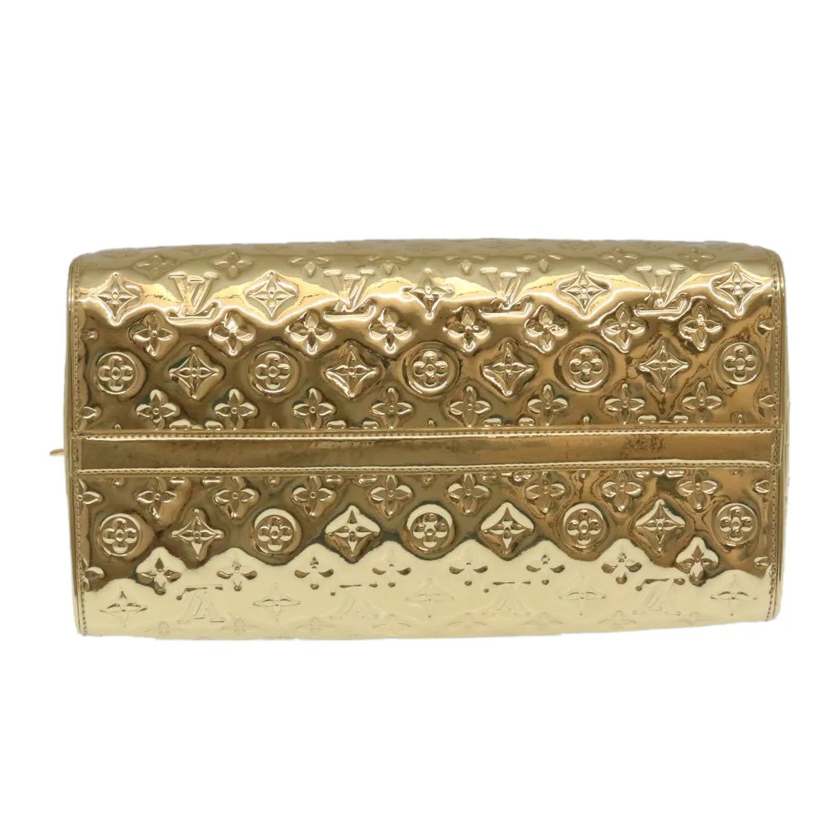 LOUIS VUITTON Monogram Miroir Speedy 35 Hand Bag Gold M95785