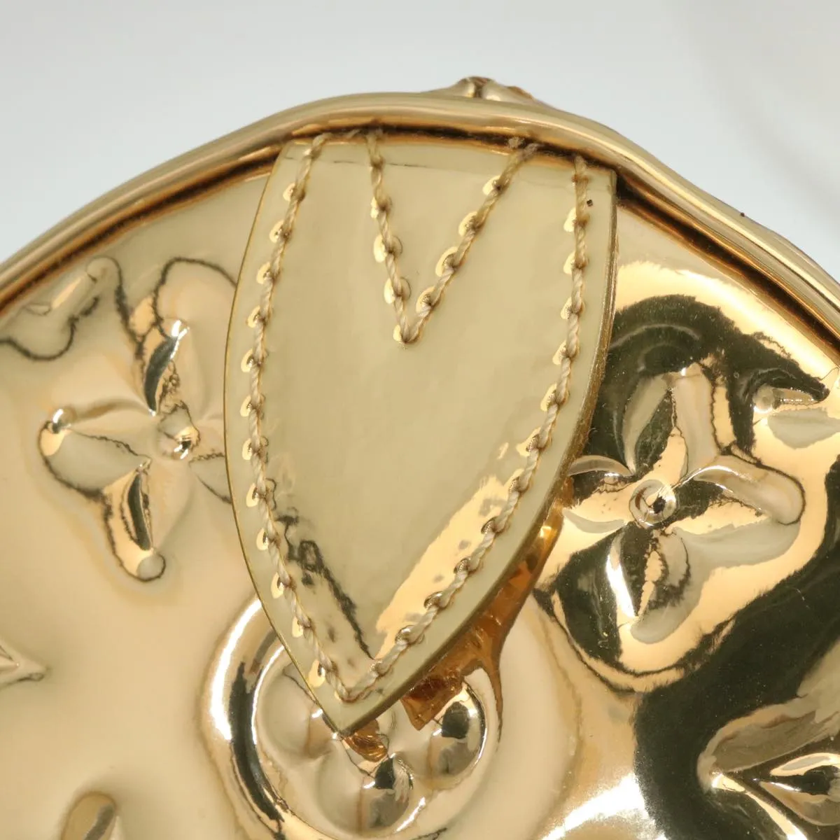 LOUIS VUITTON Monogram Miroir Speedy 35 Hand Bag Gold M95785