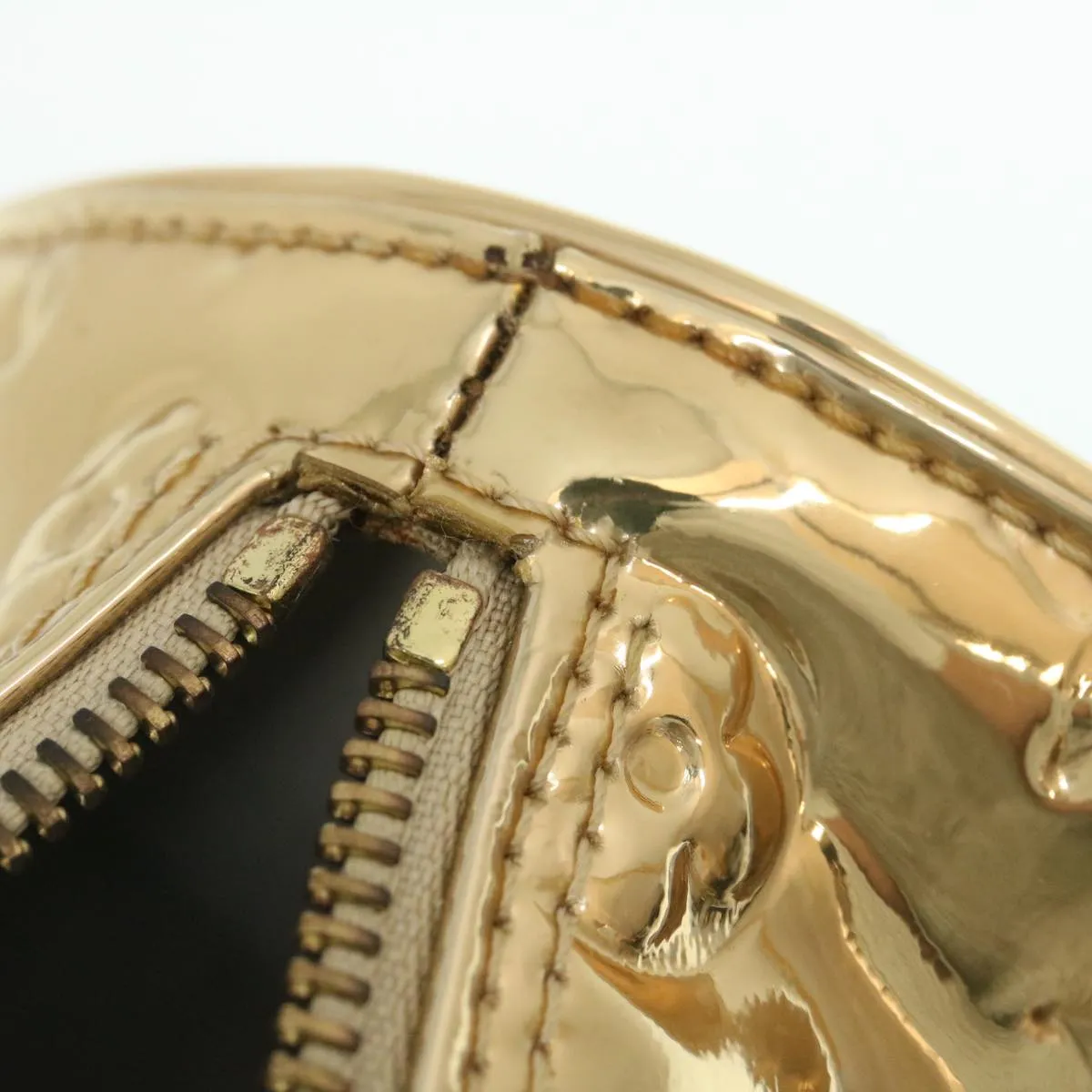 LOUIS VUITTON Monogram Miroir Speedy 35 Hand Bag Gold M95785