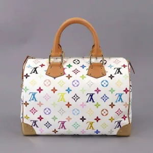 LOUIS VUITTON Monogram Multicolor Speedy 30 Handbag Bron M92643 Gold Hardware