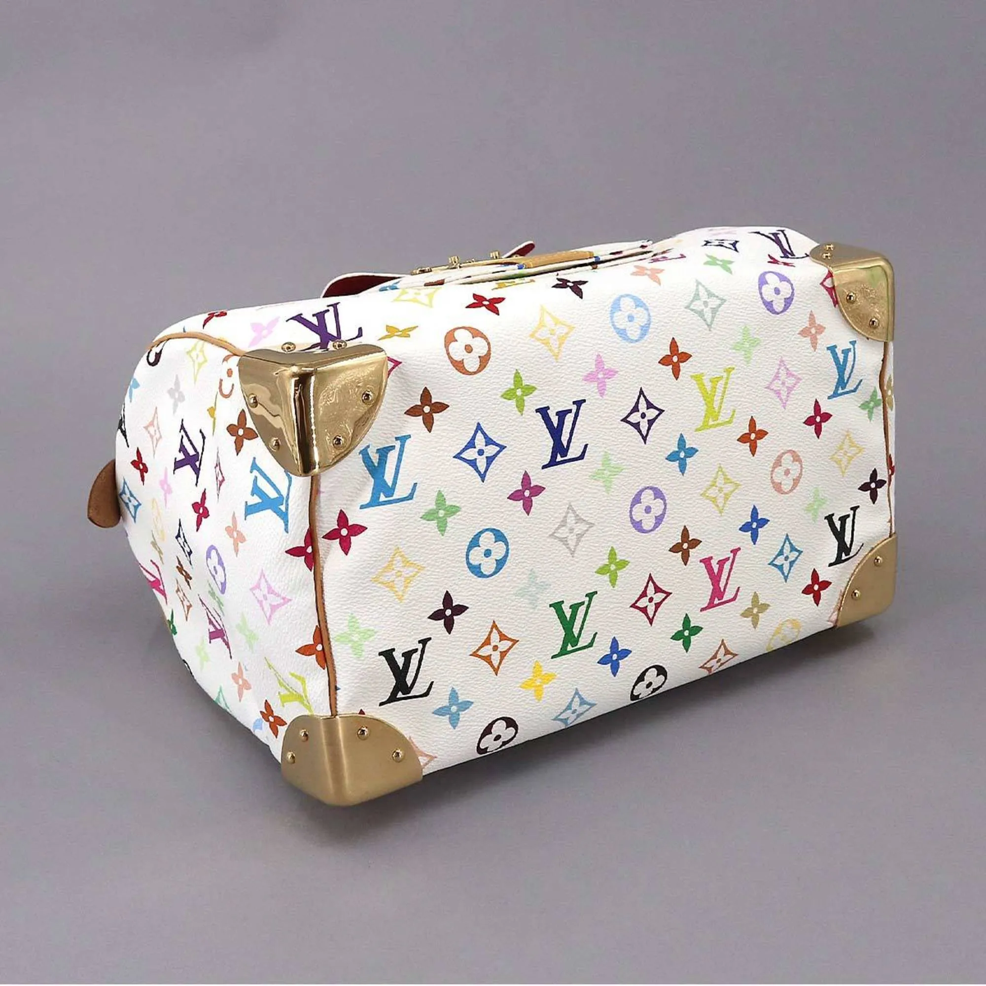 LOUIS VUITTON Monogram Multicolor Speedy 30 Handbag Bron M92643 Gold Hardware