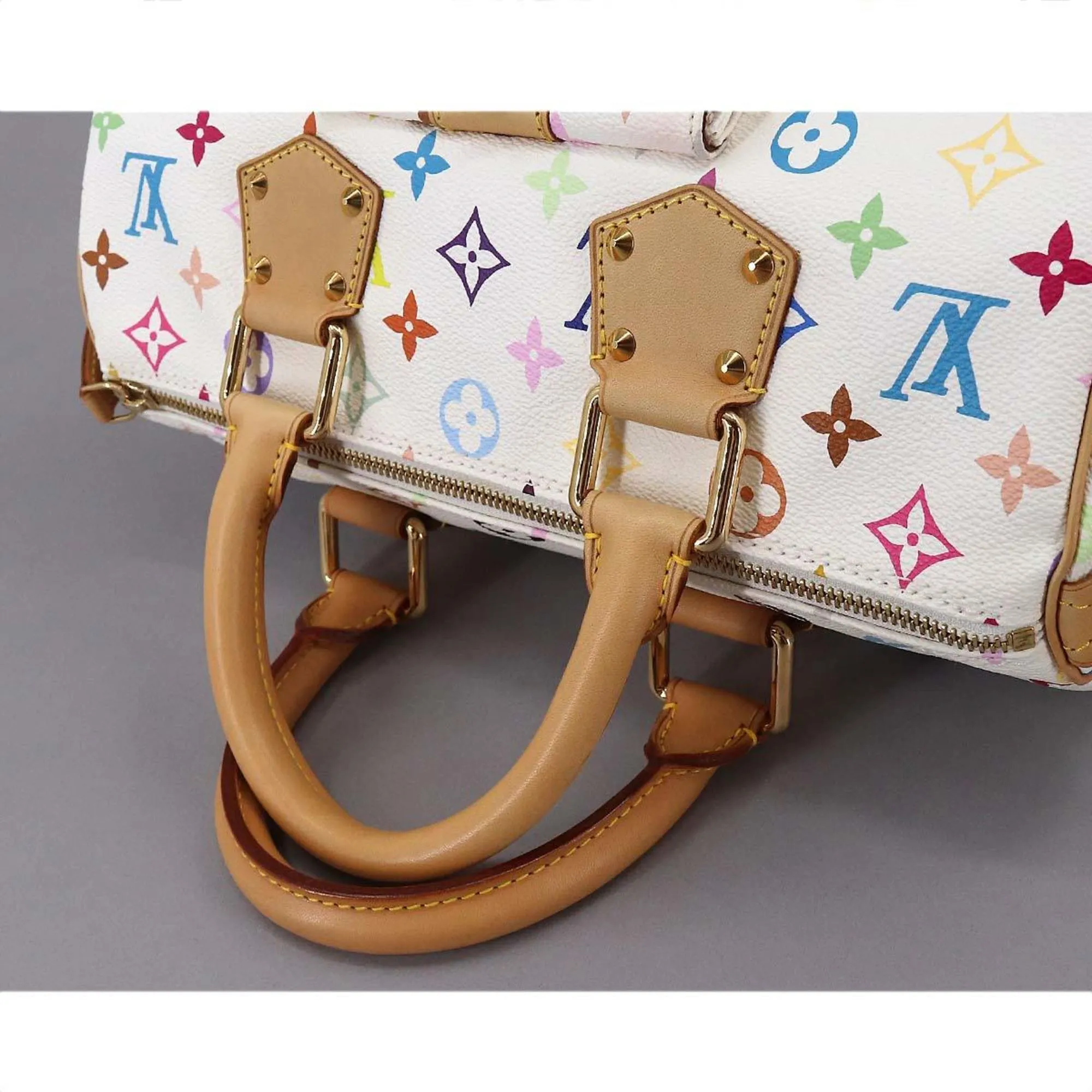 LOUIS VUITTON Monogram Multicolor Speedy 30 Handbag Bron M92643 Gold Hardware