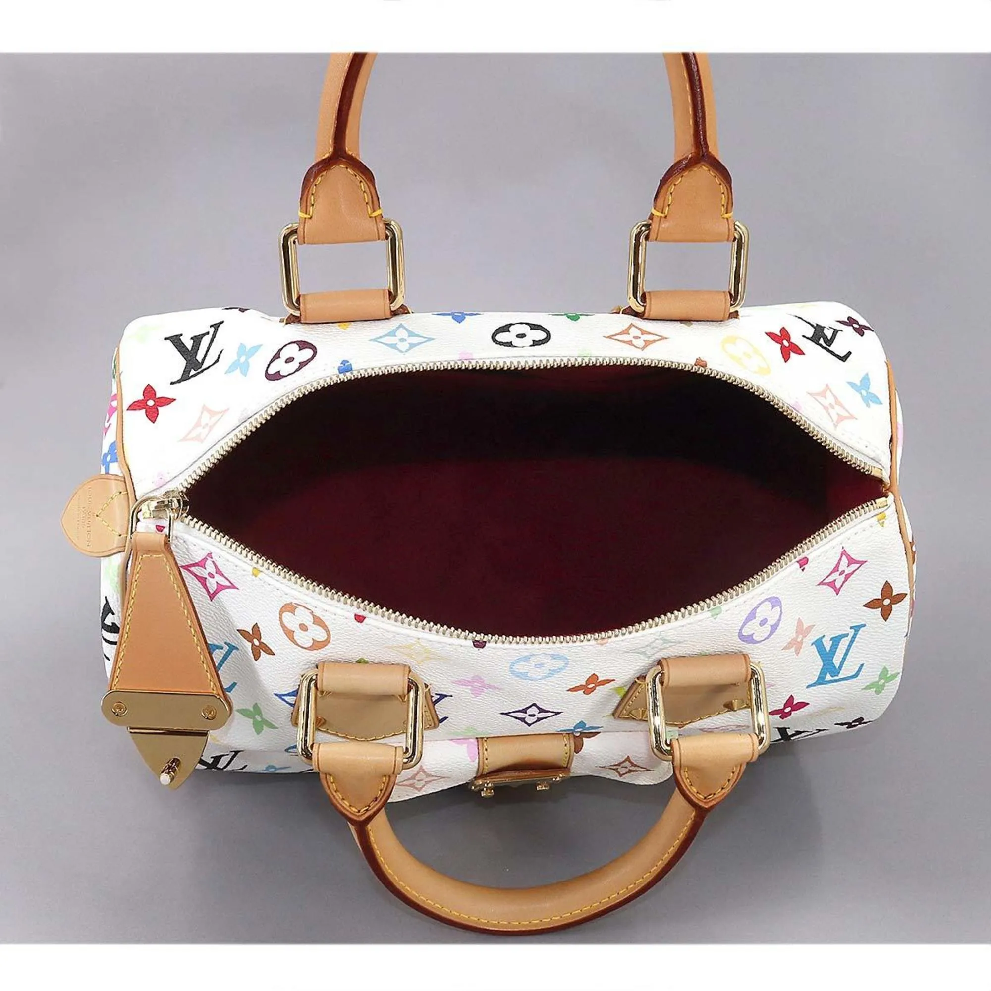 LOUIS VUITTON Monogram Multicolor Speedy 30 Handbag Bron M92643 Gold Hardware