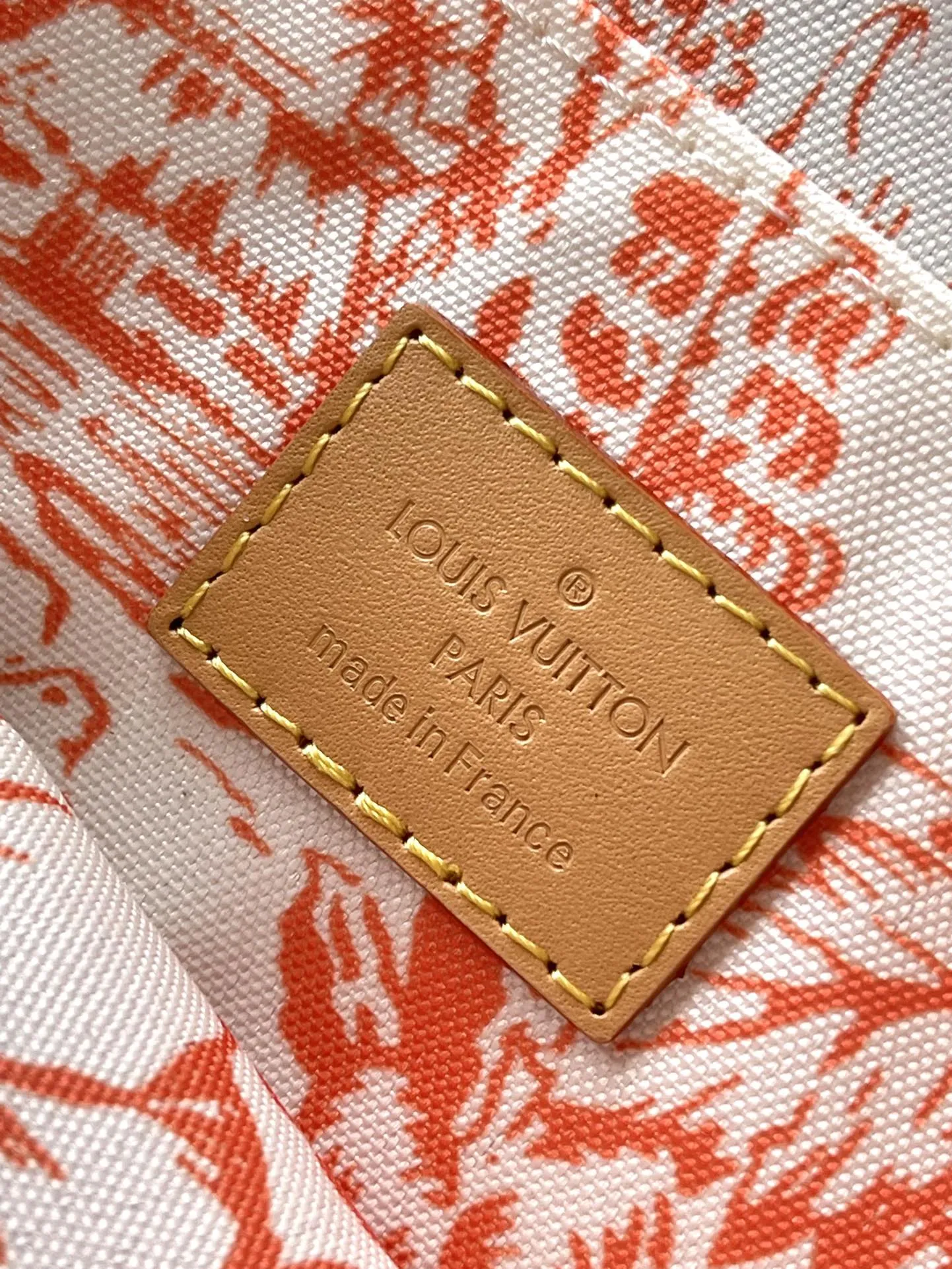 Louis Vuitton MULTI POCHETTE ACCESSOIRES 24 IN CORAL MONOGRAM TILES CANVAS GOLD HARDWARE