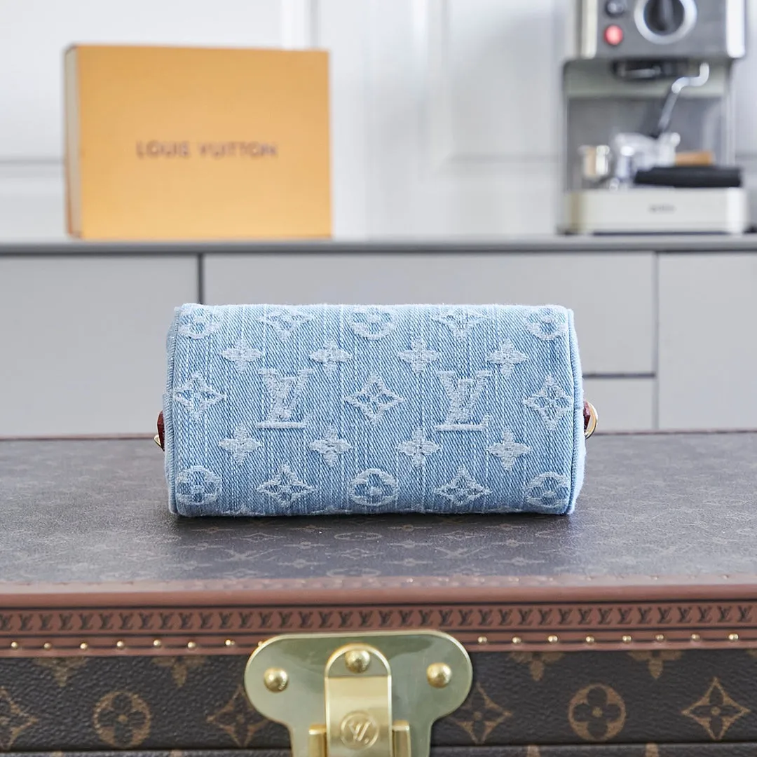 Louis Vuitton NANO SPEEDY 16 IN LIGHT BLUE MONOGRAM DENIM