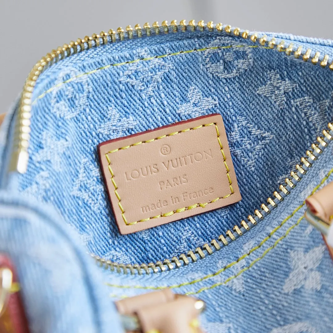 Louis Vuitton NANO SPEEDY 16 IN LIGHT BLUE MONOGRAM DENIM