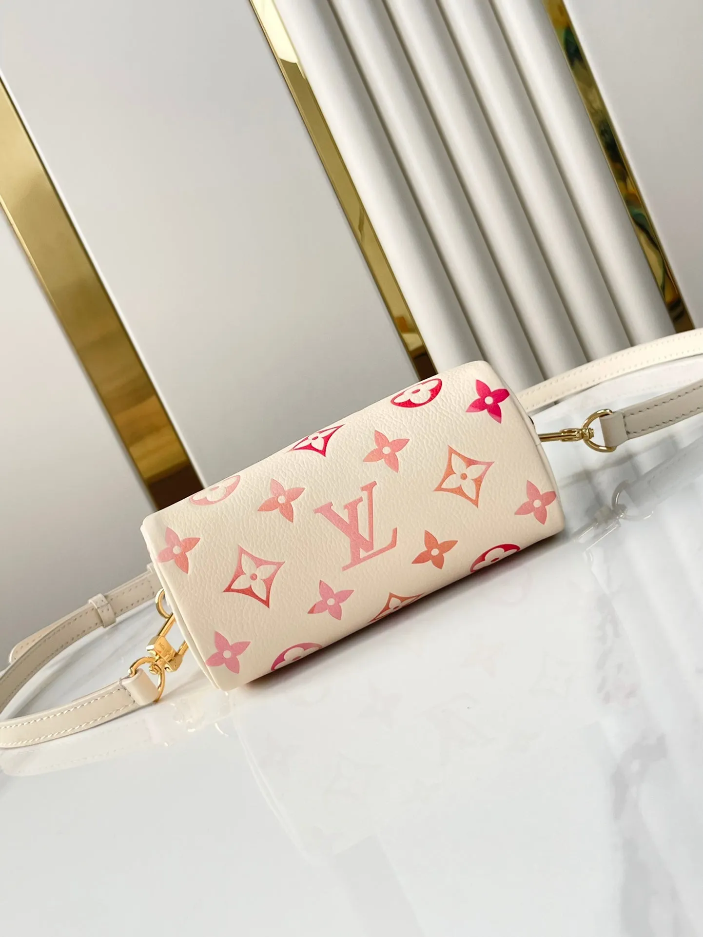 Louis Vuitton NANO SPEEDY 16 IN SUNRISE AQUARELLE MONOGRAM EMPREINTE LEATHER