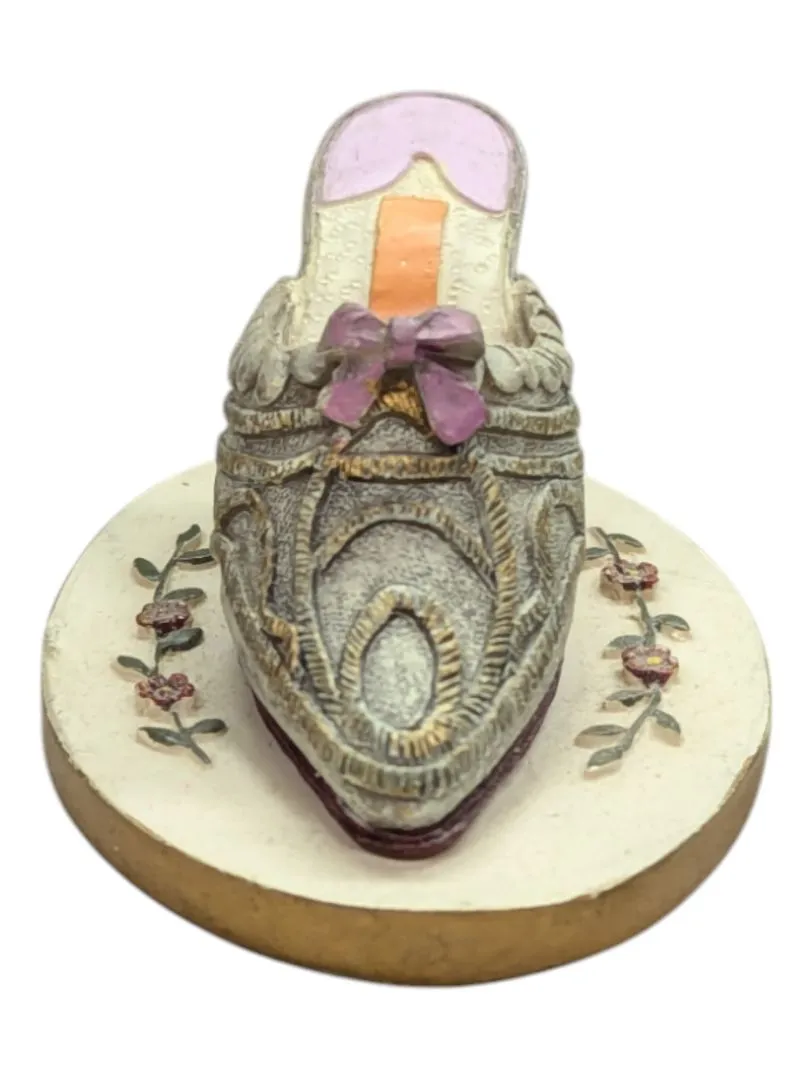 Mini Ceramic Shoe- Grey on Pedistal