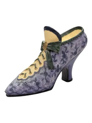 Mini Ceramic Shoe- Purple with Laces