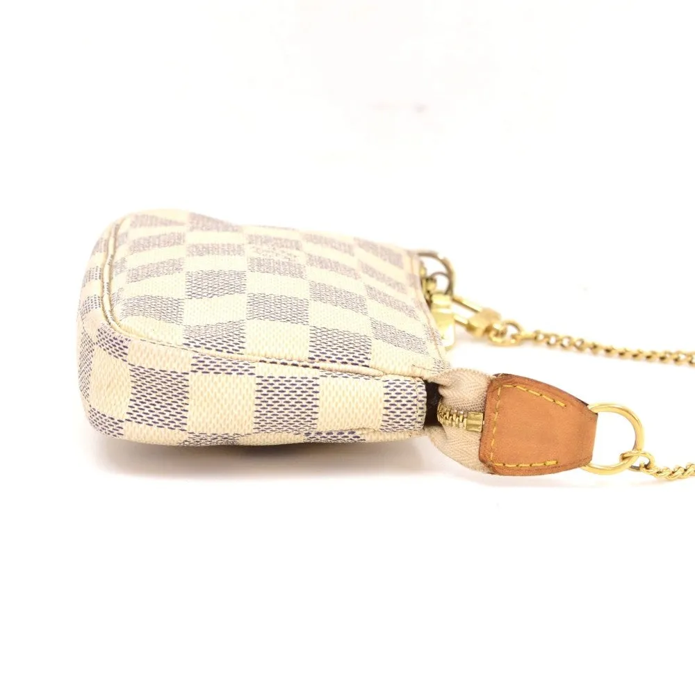 Mini Pochette Accessoires Damier Azur Canvas Evening Bag
