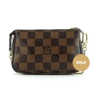 Mini Pochette Accessoires Damier Ebne Canvas Evening Bag