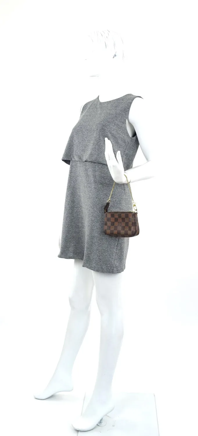 Mini Pochette Accessoires Damier Ebne Canvas Evening Bag