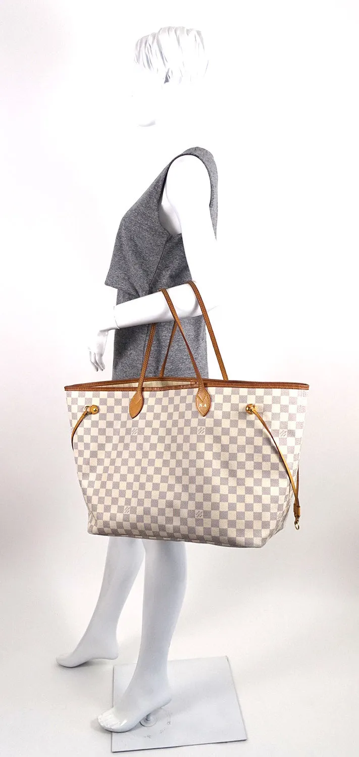 Neverfull GM Damier Azur Canvas Tote Bag with Pouch