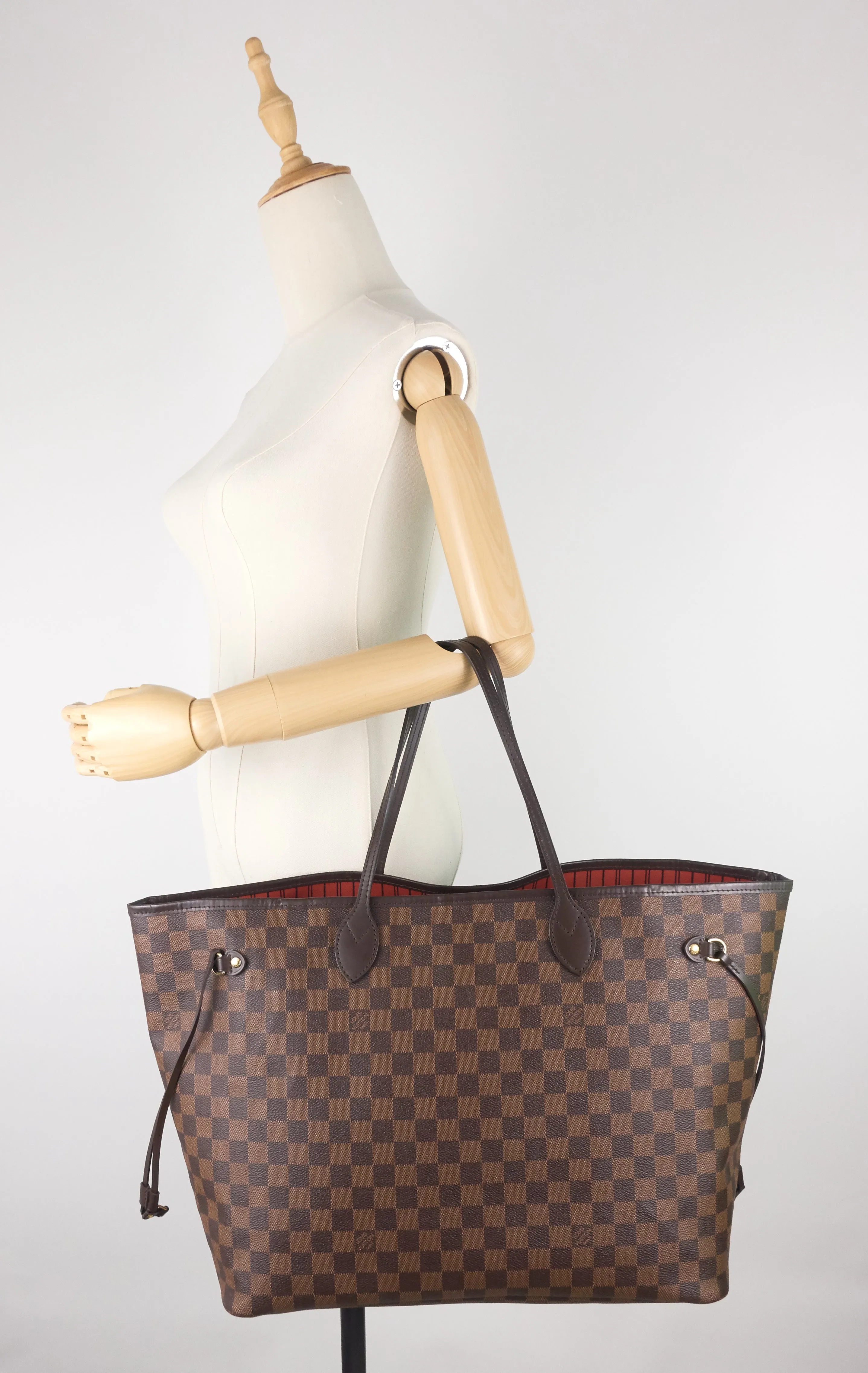 Neverfull GM with Pouch Damier Ebene Tote Bag