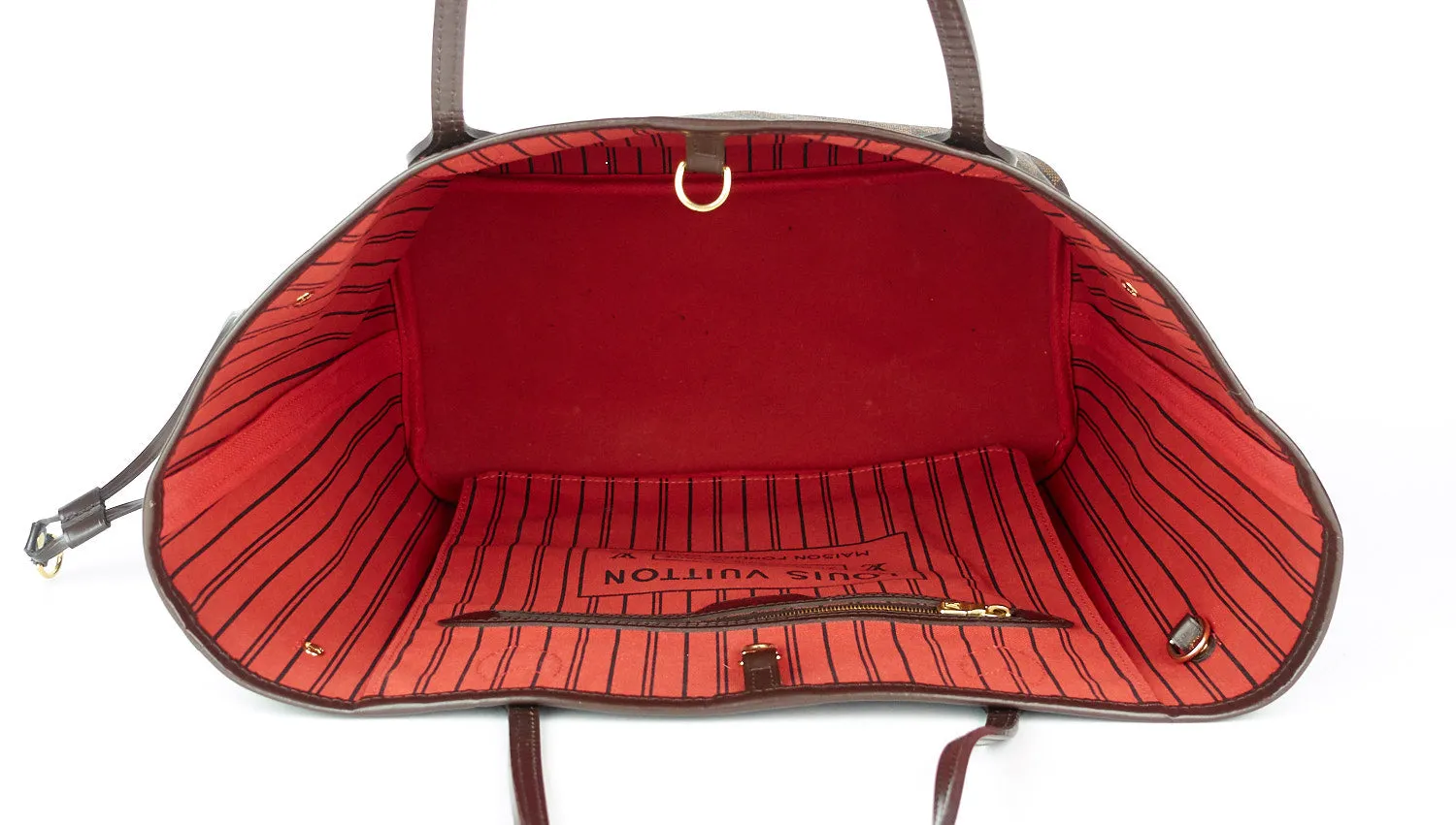 Neverfull MM Damier Ebne Canvas Tote Bag with Pouch