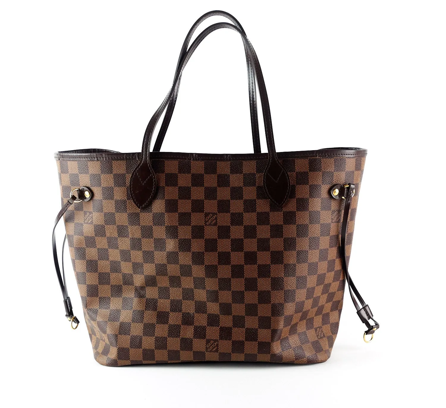 Neverfull MM Damier Ebne Canvas Tote Bag with Pouch
