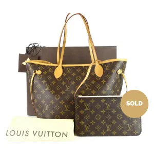 Neverfull MM Monogram Canvas Tote Bag with Pochette