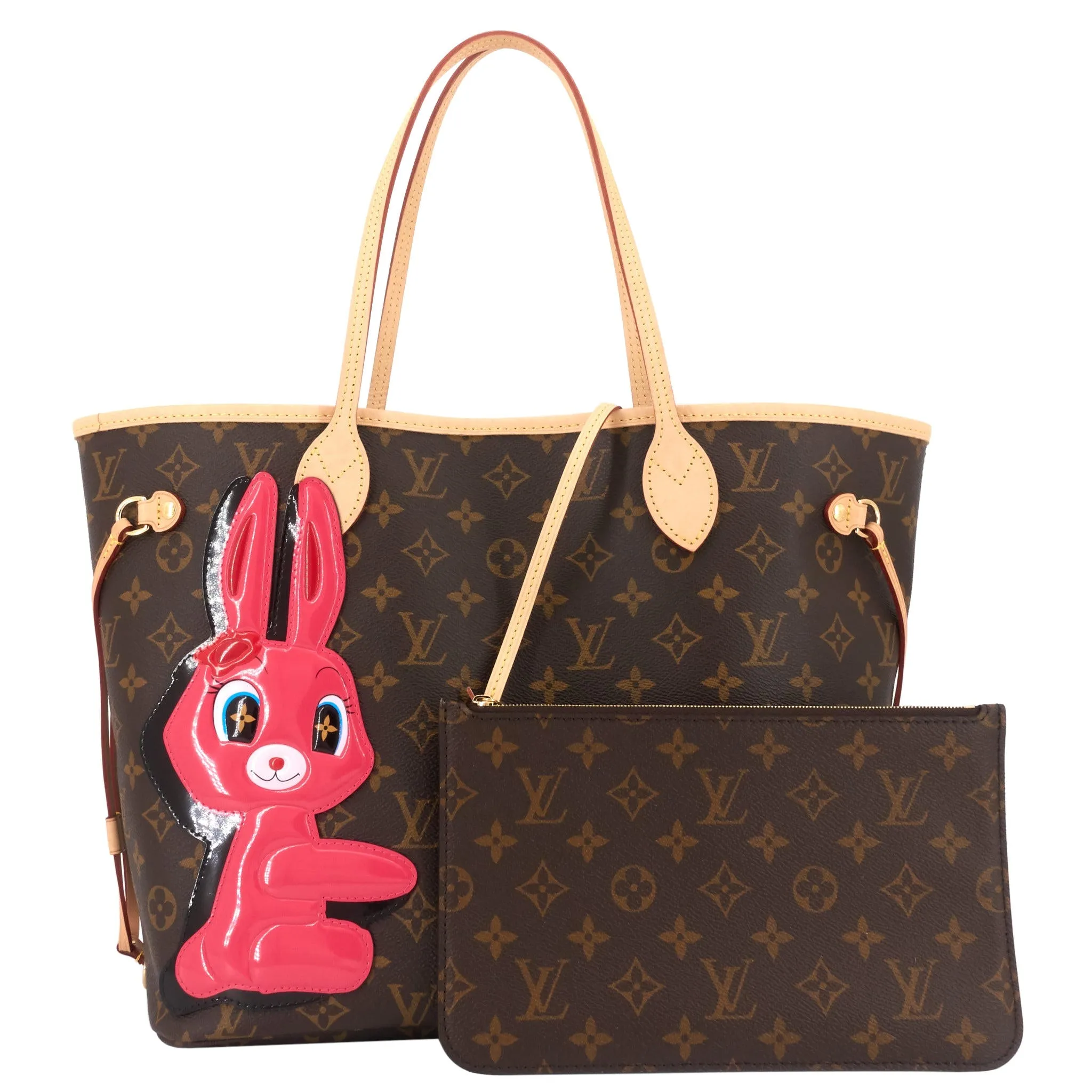 Neverfull MM Rabbit Monogram Canvas Bag with Pouch
