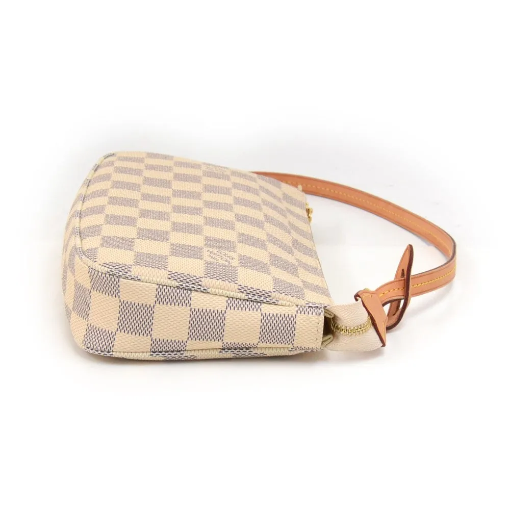 Pochette Accessoires Damier Azur Canvas Evening Bag with Strap