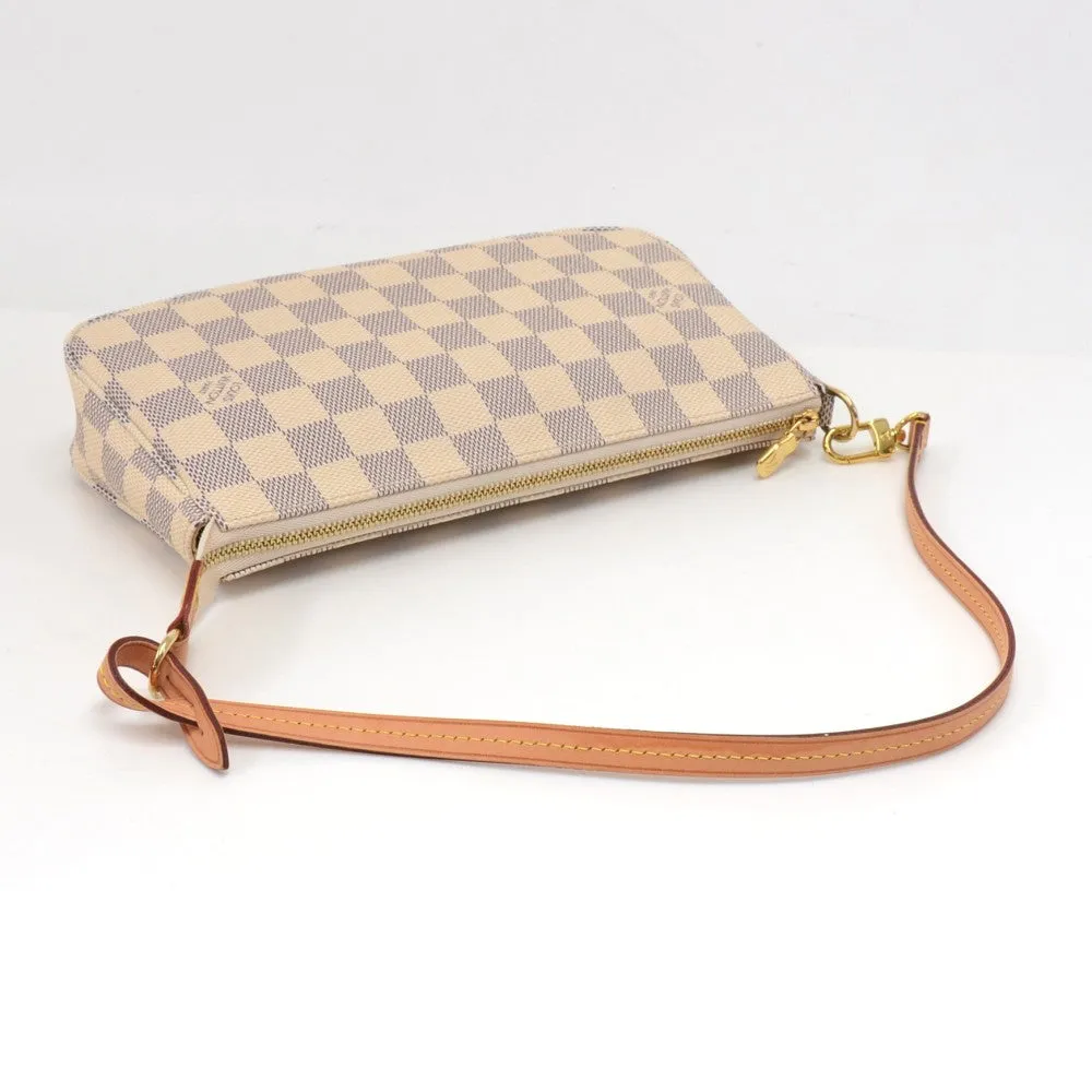 Pochette Accessoires Damier Azur Canvas Evening Bag with Strap