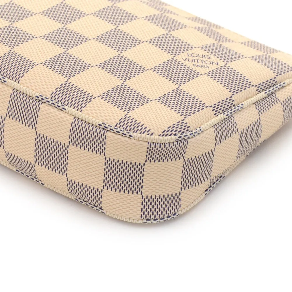 Pochette Accessoires Damier Azur Canvas Evening Bag with Strap