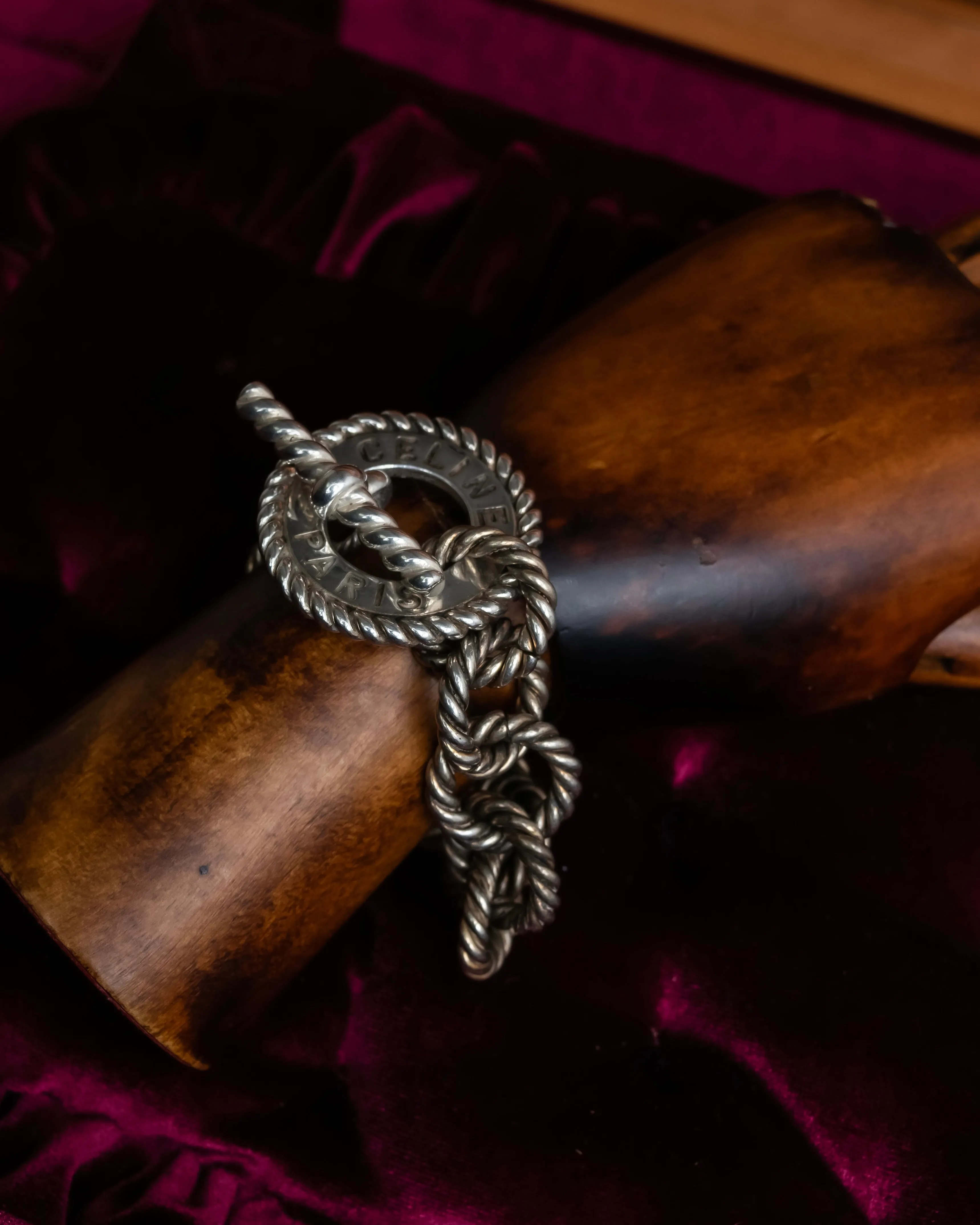 "CELINE" Rope twist design silver bracelet