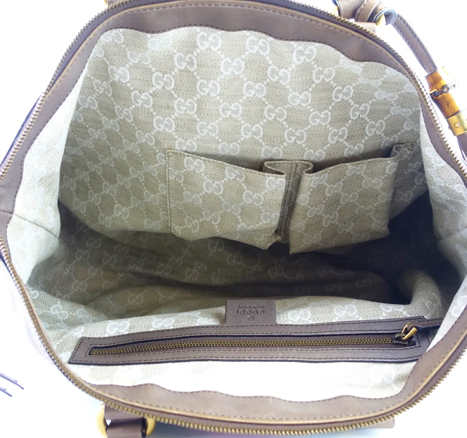 Rania Web Leather Top Handle Medium Bag