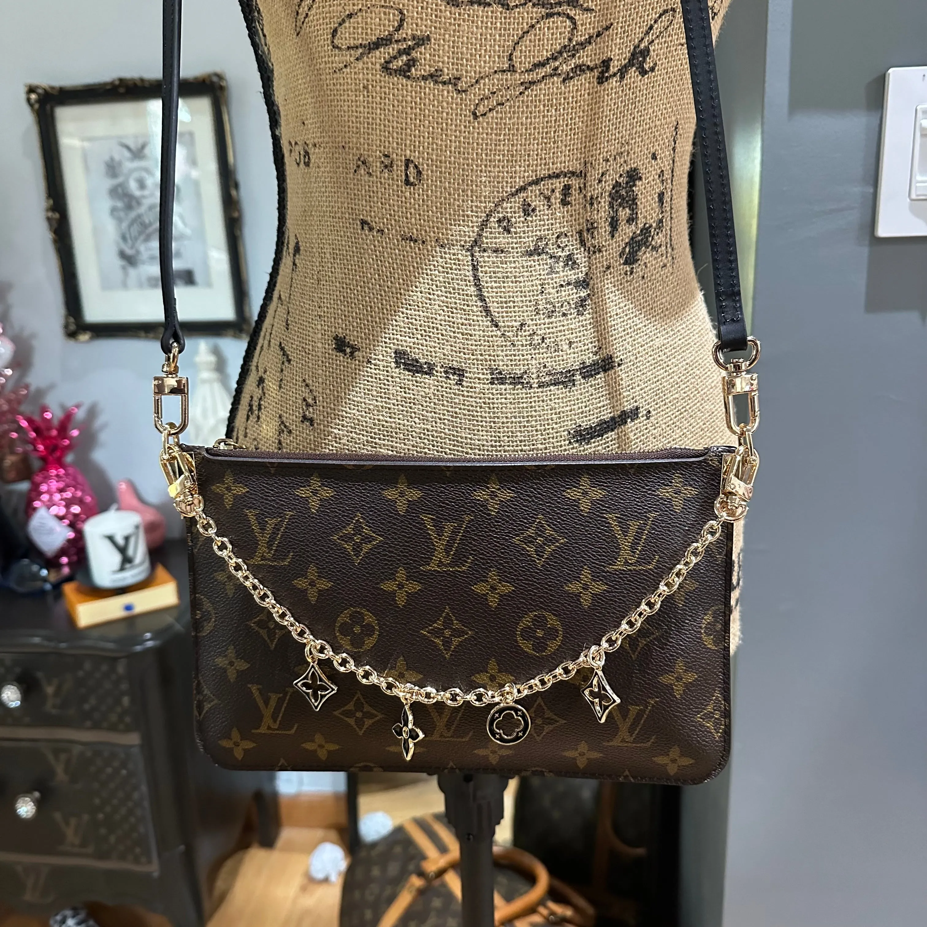 The Chick Crossbody - Upcycled LV in Monogram