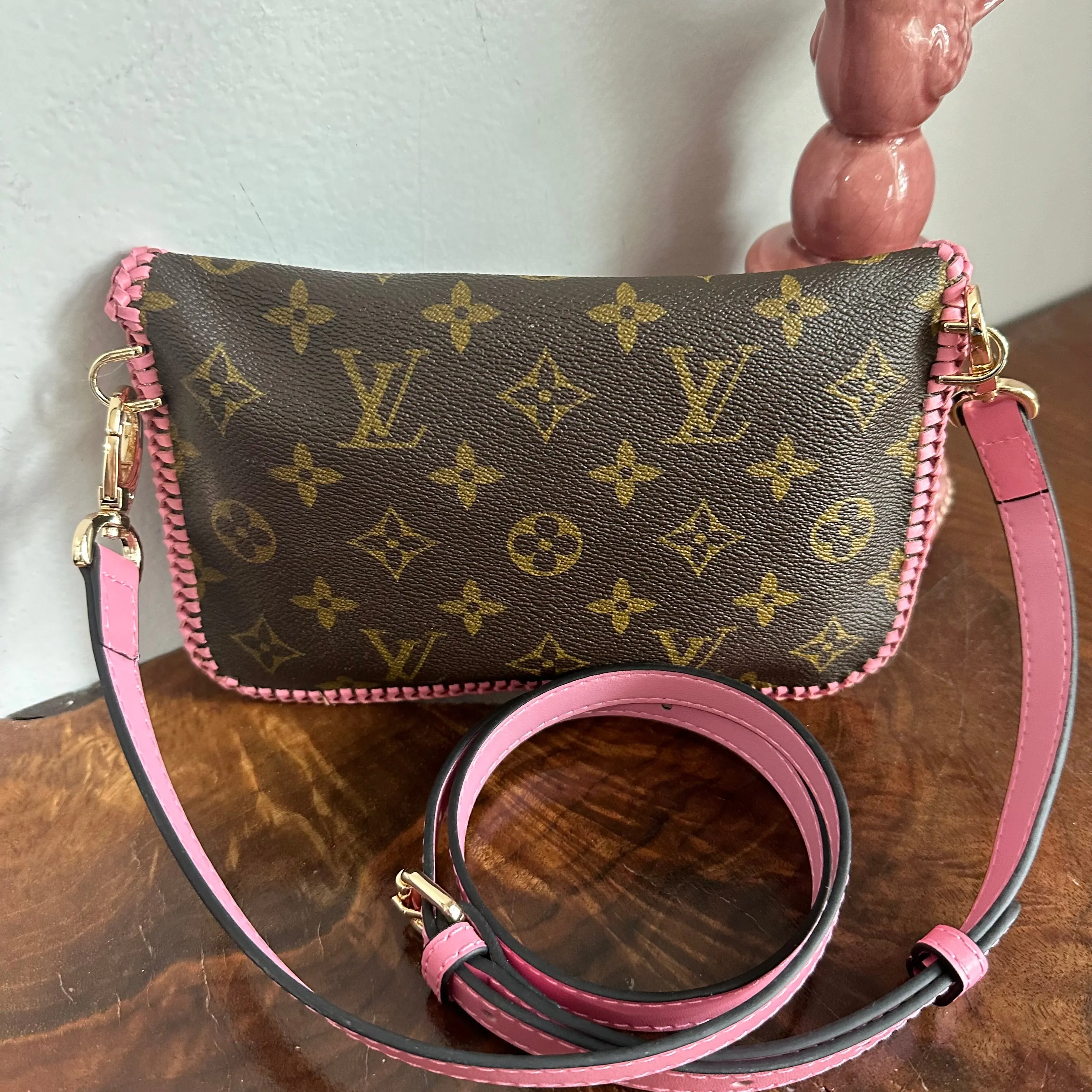 The Falcon - Monogram Crossbody in Pink