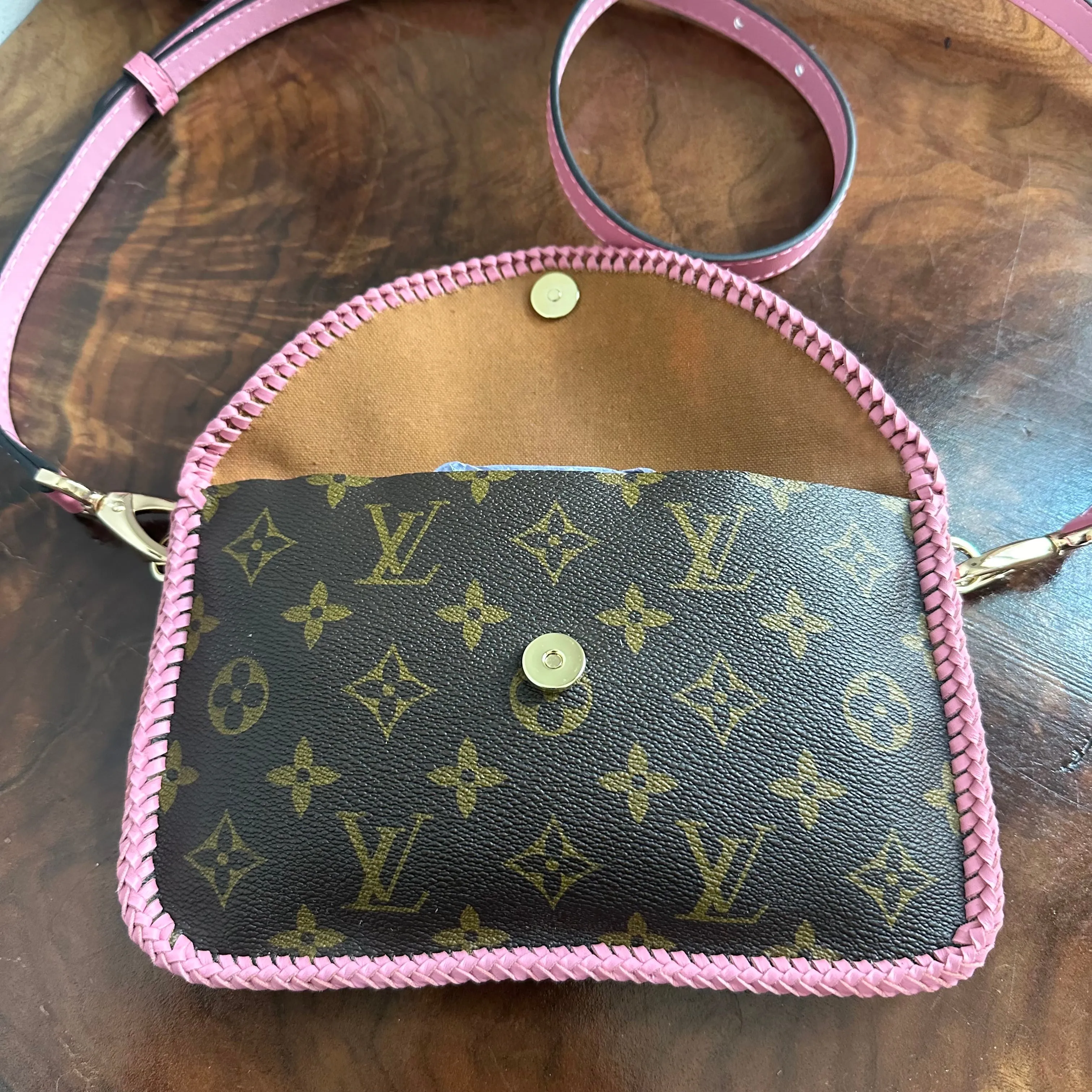 The Falcon - Monogram Crossbody in Pink