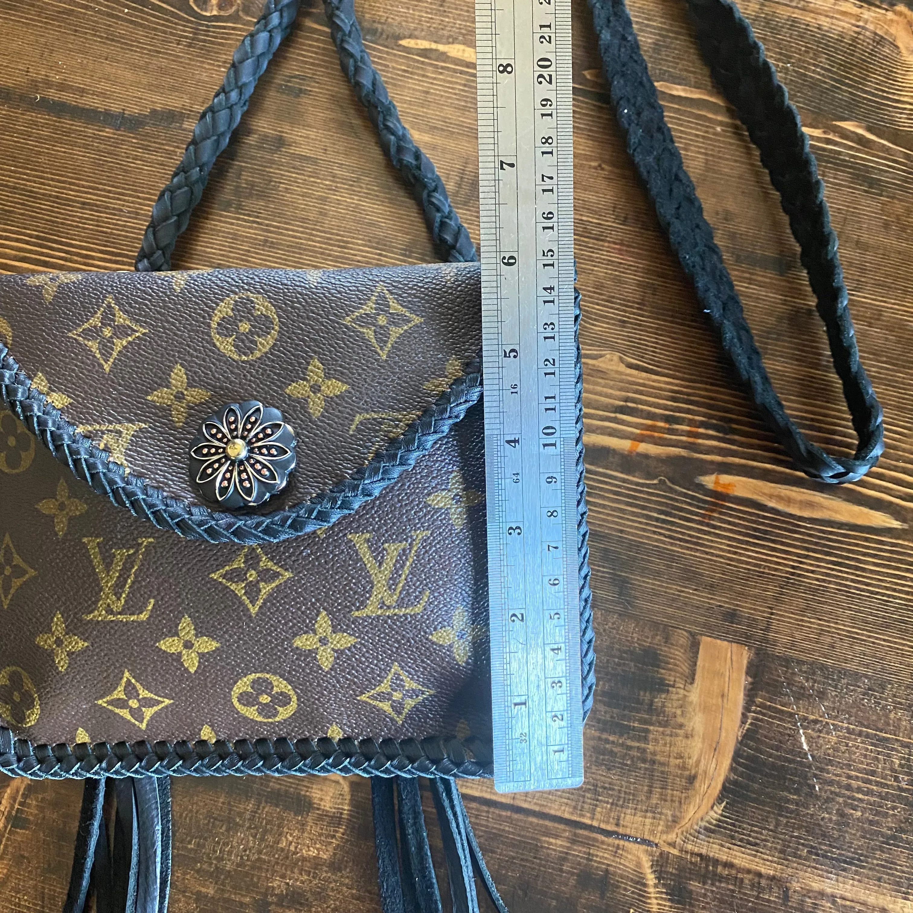The Falcon with Back Pocket - Black Monogram Wristlet/Crossbody/Clutch