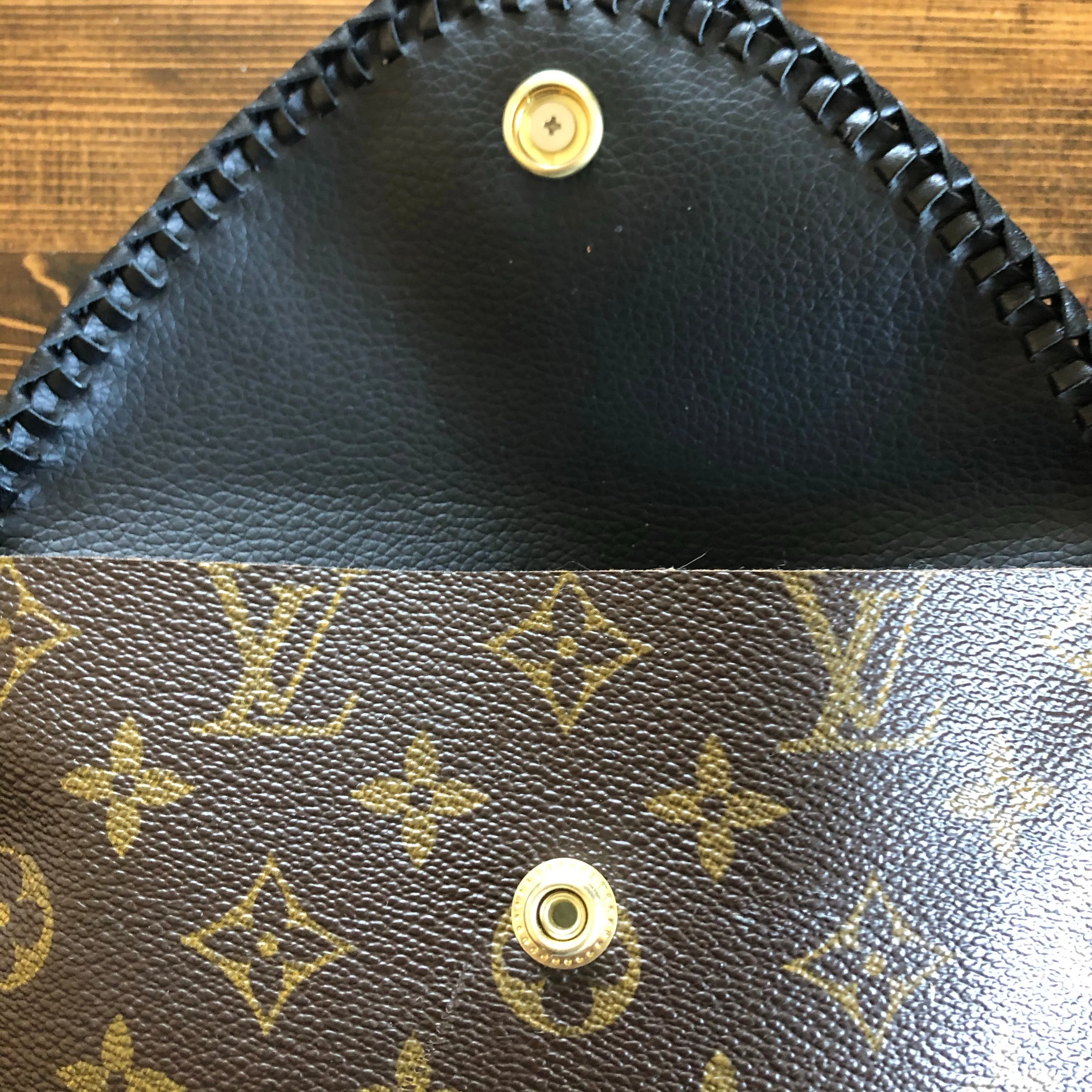 The Falcon with Back Pocket - Black Monogram Wristlet/Crossbody/Clutch