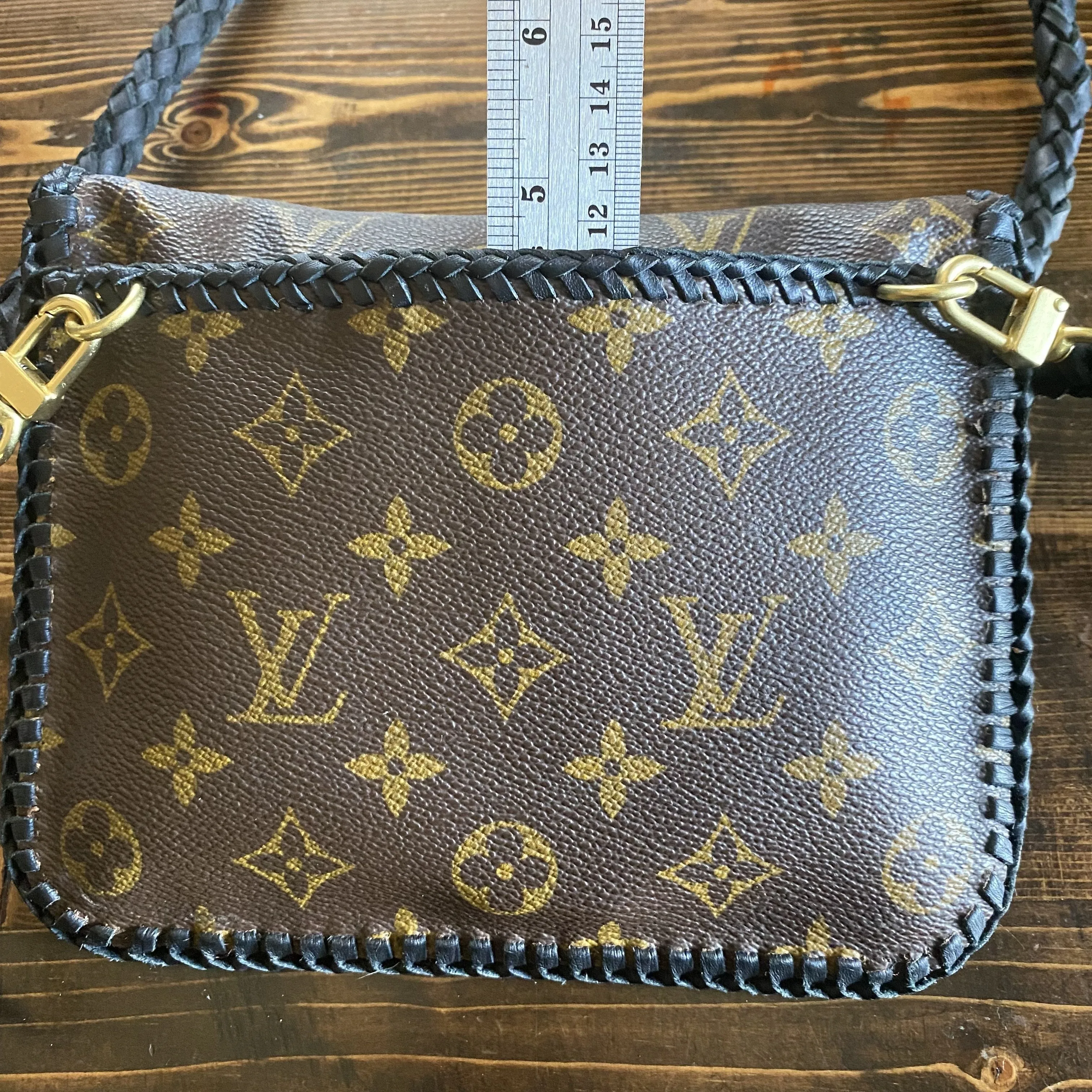 The Falcon with Back Pocket - Black Monogram Wristlet/Crossbody/Clutch