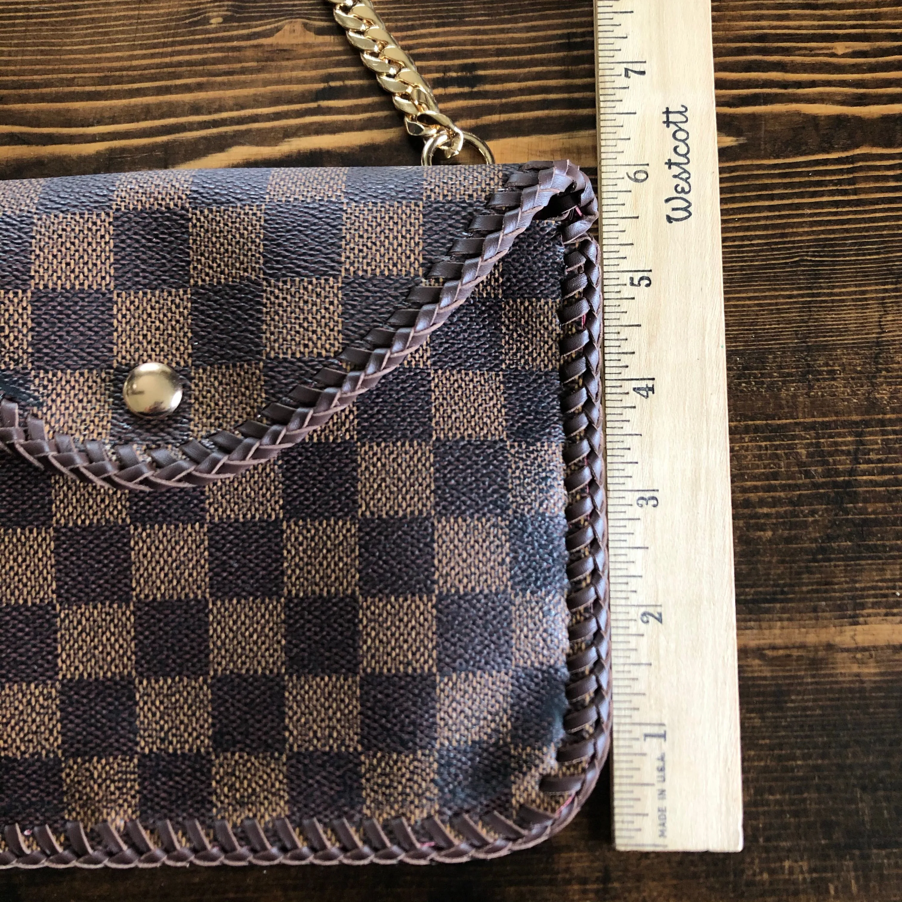 The Falcon with Back Pocket - Damier Ebene Wristlet/Crossbody/Clutch