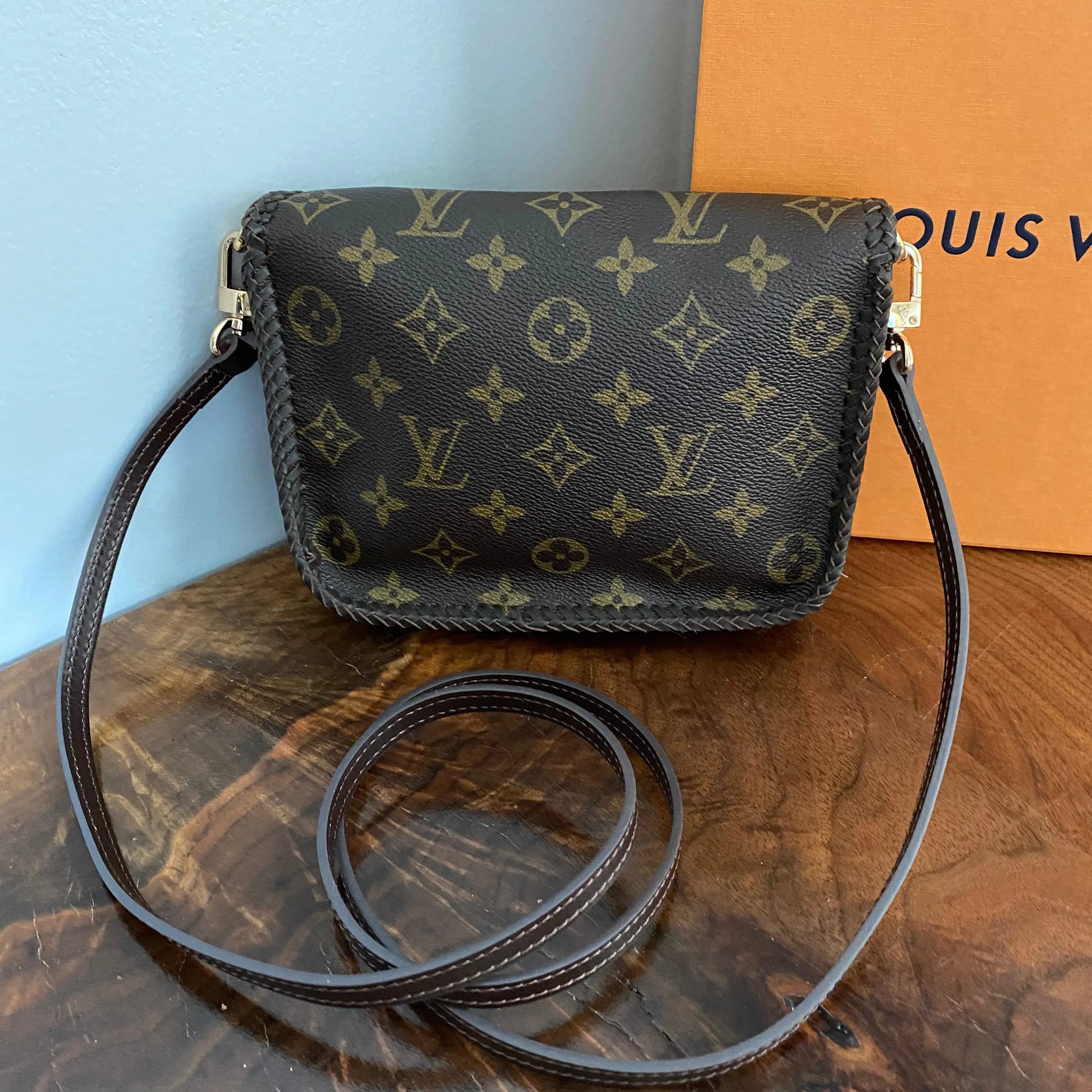 The Falcon with Sides - Monogram Crossbody in Chocolate
