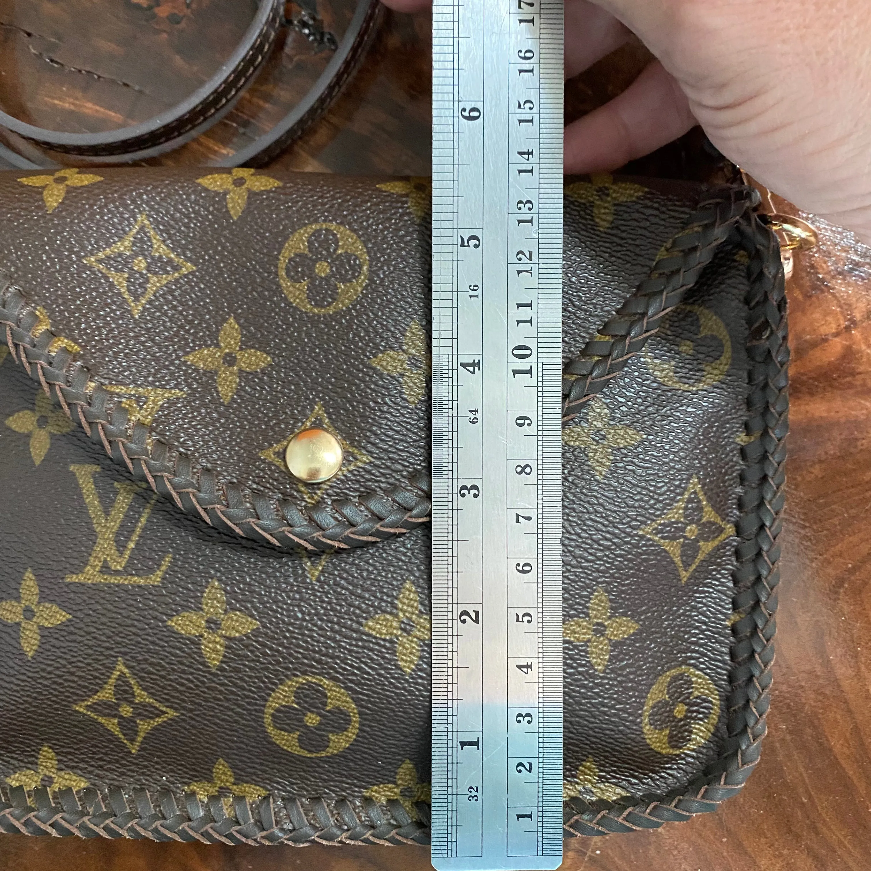 The Falcon with Sides - Monogram Crossbody in Chocolate