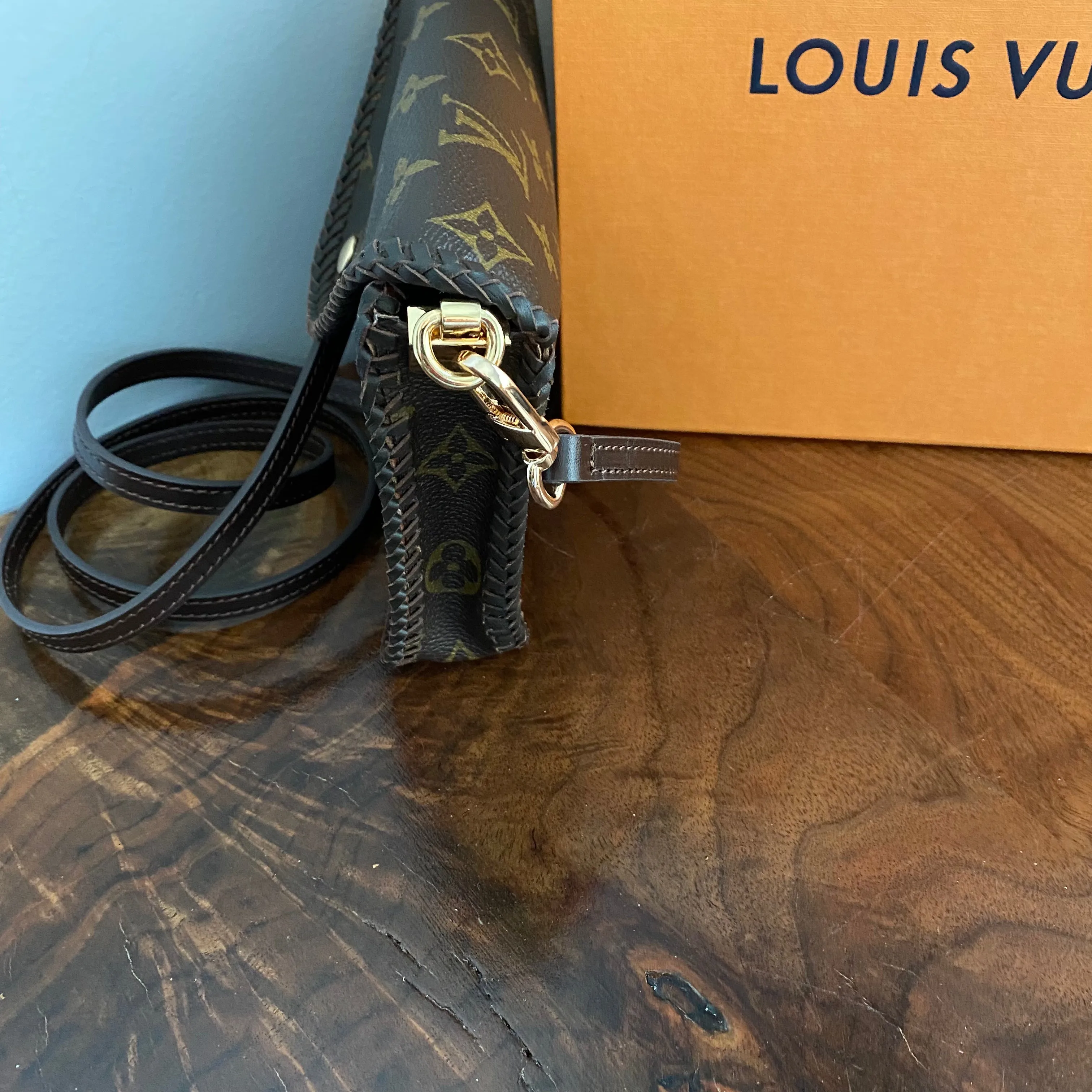 The Falcon with Sides - Monogram Crossbody in Chocolate