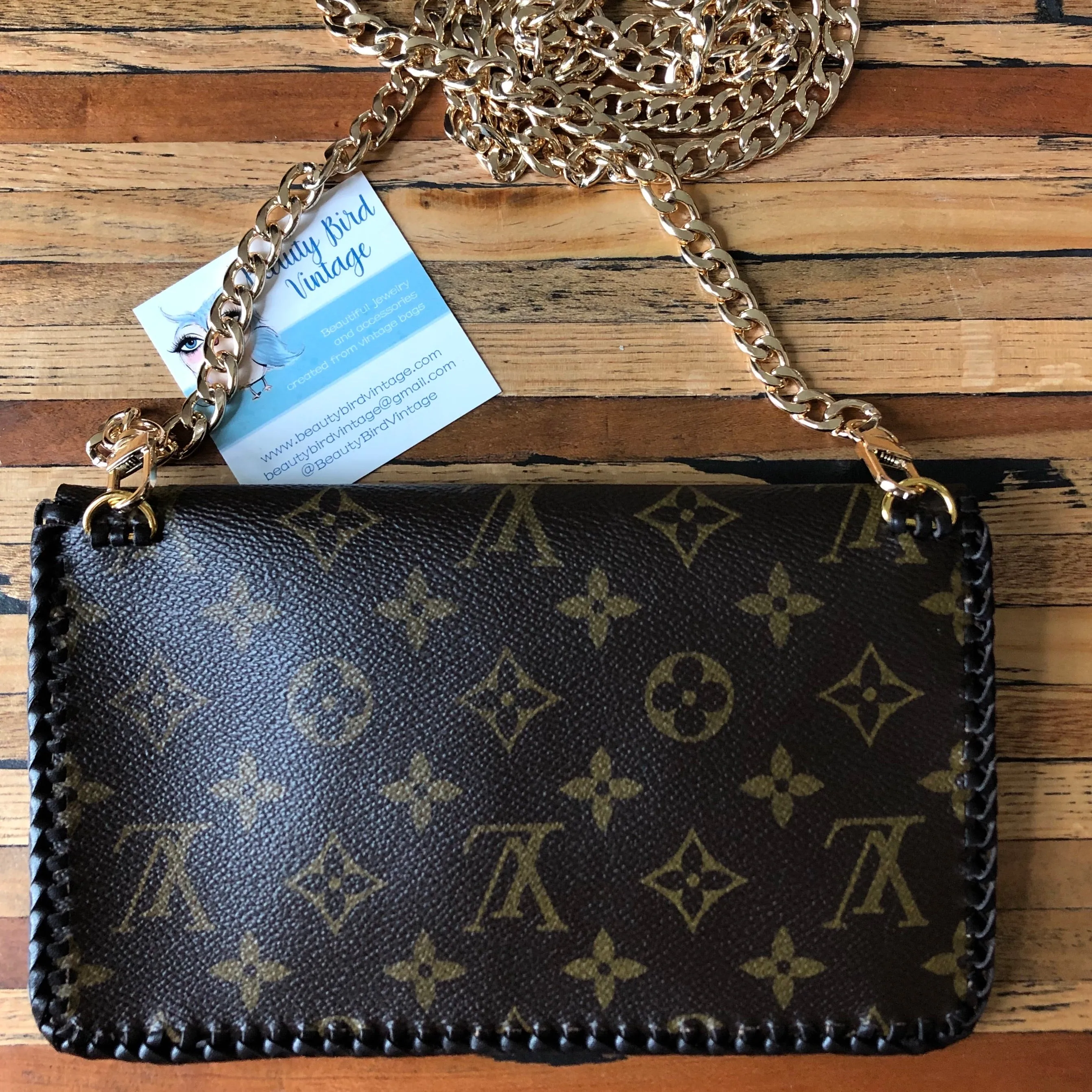 The Wren - Damier/Monogram Mix Vintage Wristlet/Crossbody/Clutch