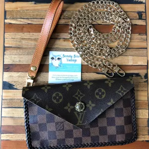 The Wren - Damier/Monogram Mix Vintage Wristlet/Crossbody/Clutch